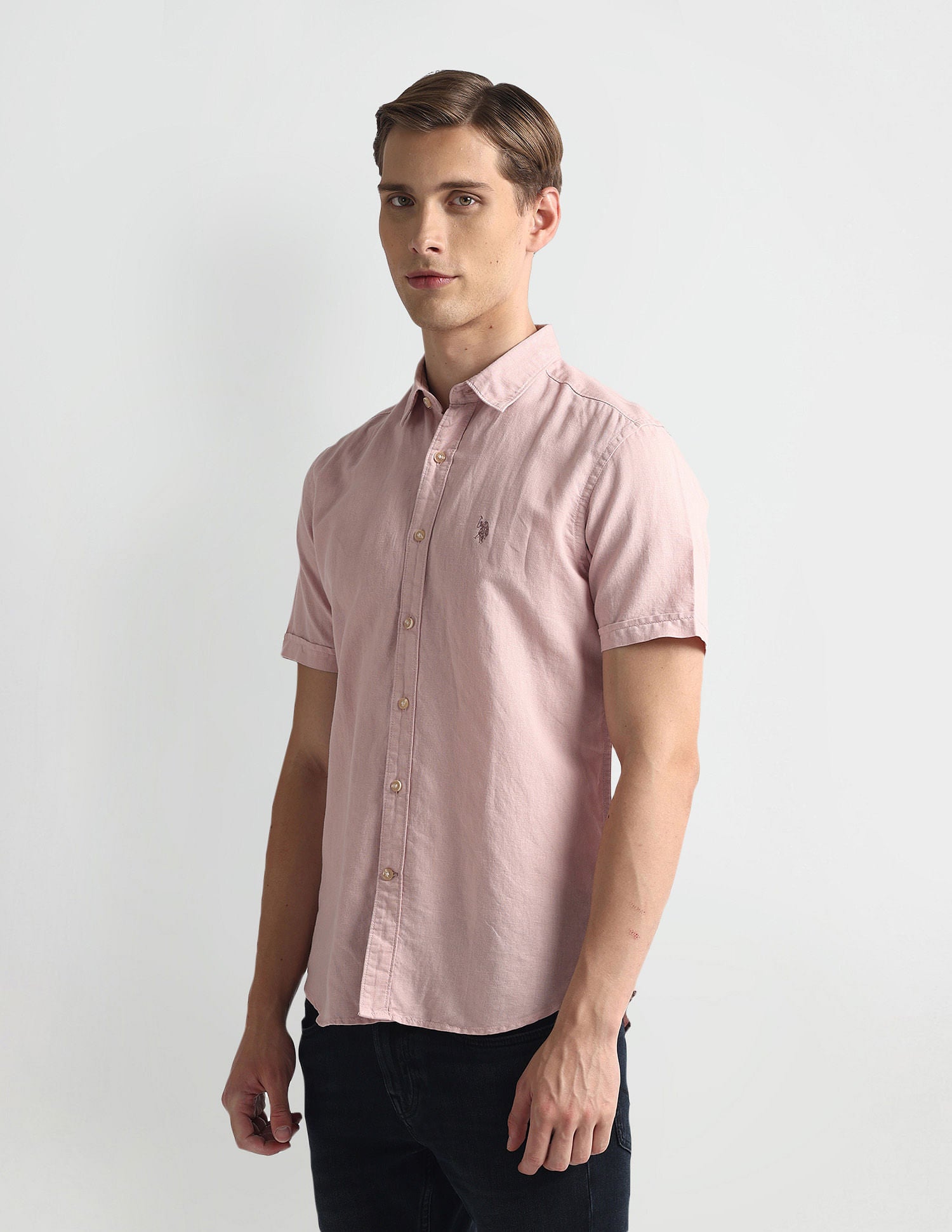 Short Sleeve Solid Shirt Pink - U.S. POLO ASSN. | Large