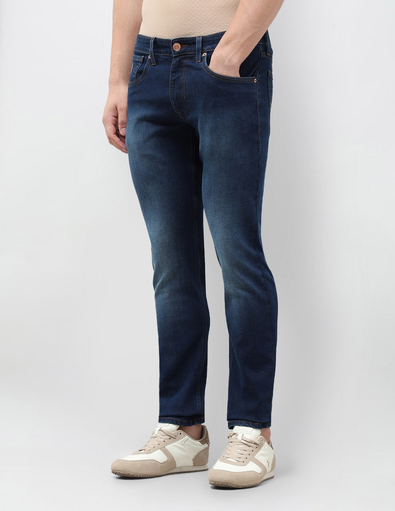 Brandon Slim Tapered Fit Mid Rise Jeans Indigo - U.S. POLO ASSN. | Large