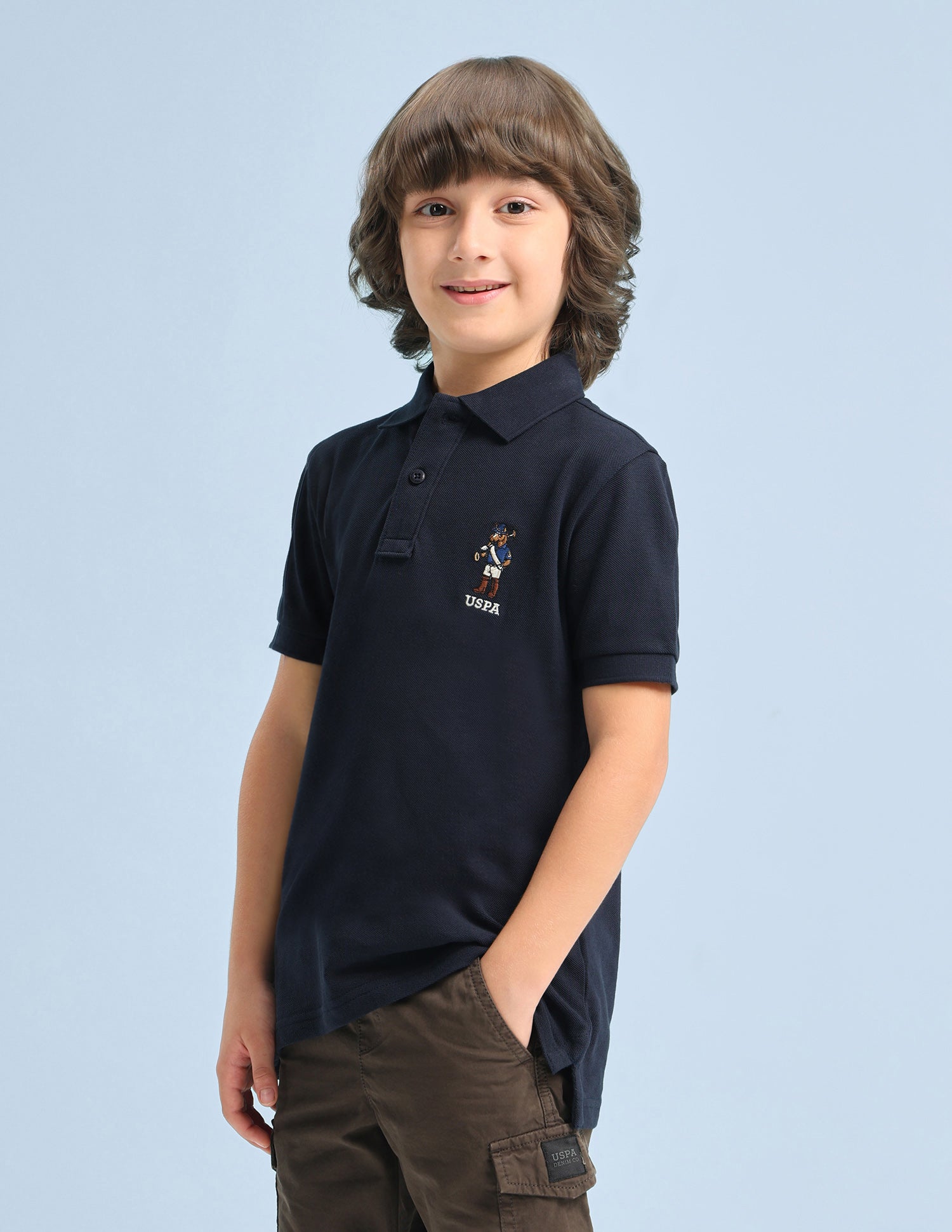 Solid Regular Fit Polo Shirt Navy - U.S. Polo Assn. India | Large