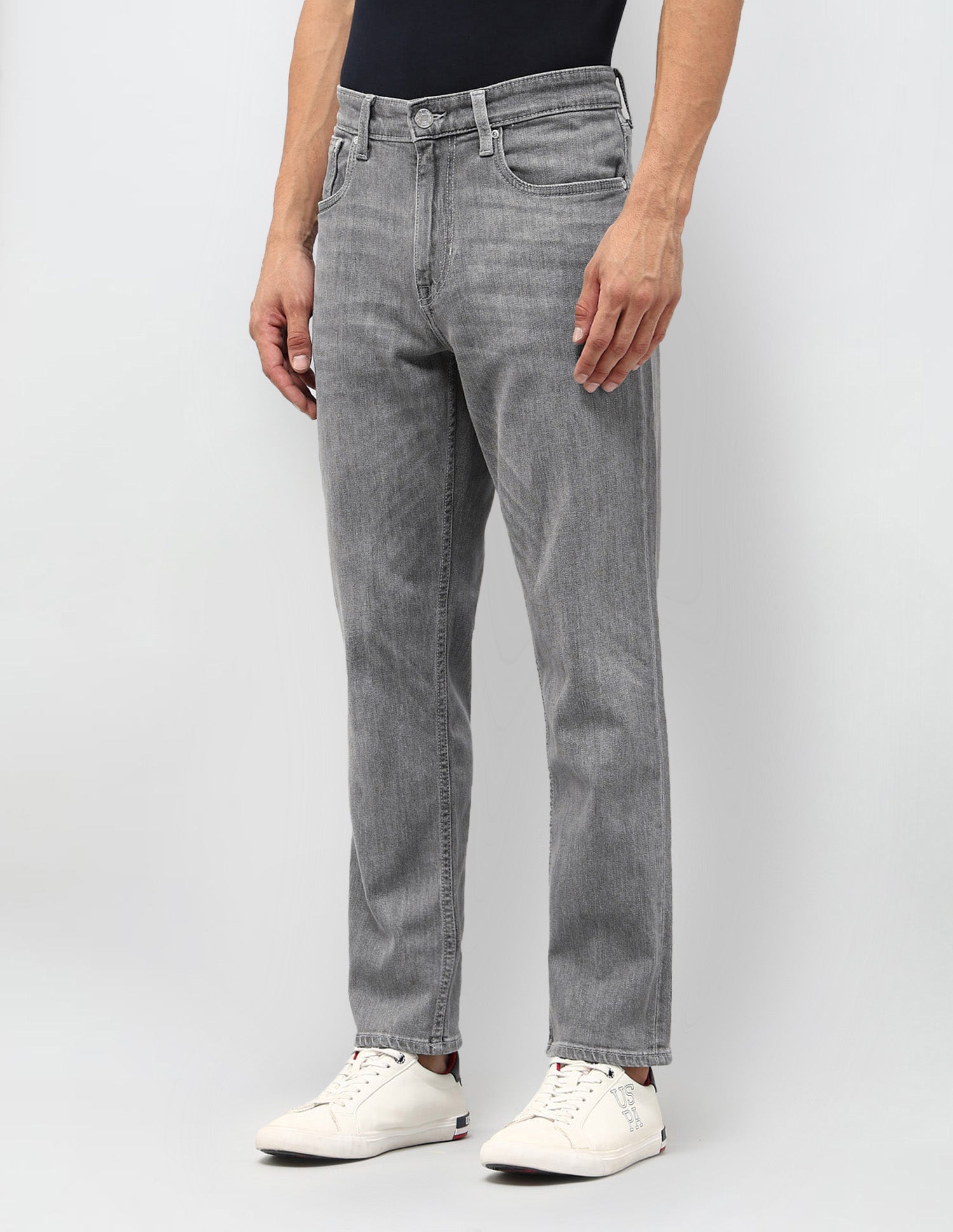 Cole Comfort Cropped Fit Grey Jeans Light Grey Wash - U.S. POLO ASSN. | Large