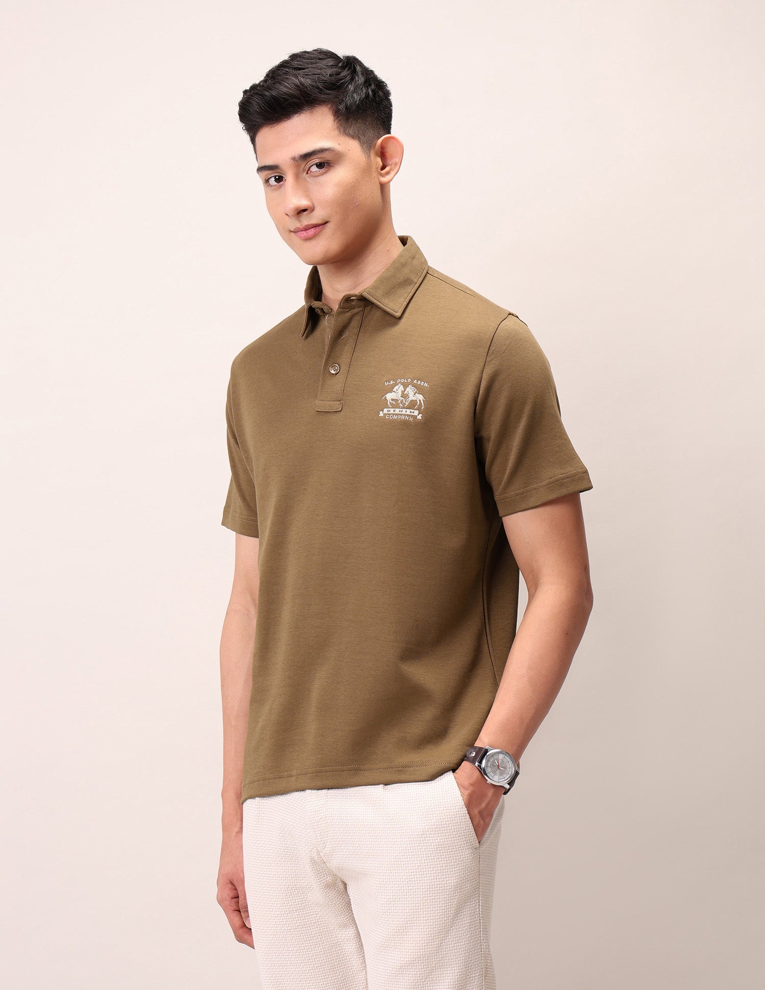 Muscle Fit Outdoor Polo Shirt Brown - U.S. Polo Assn. India | Large