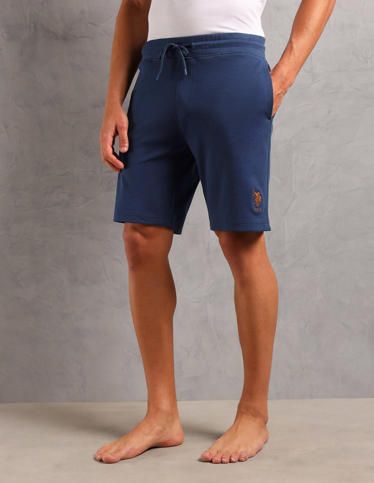 Breathable Cotton Solid OES08 Shorts - Pack Of 1 Pageant Blue - U.S. POLO ASSN. | Large