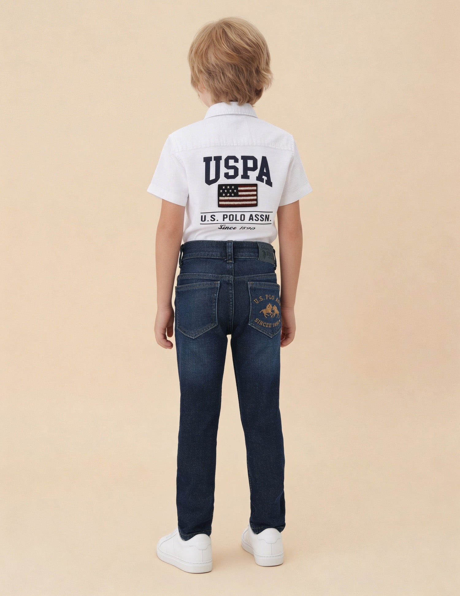 Whiskered Slim Fit Jeans Dark Blue - U.S. Polo Assn. India | Large