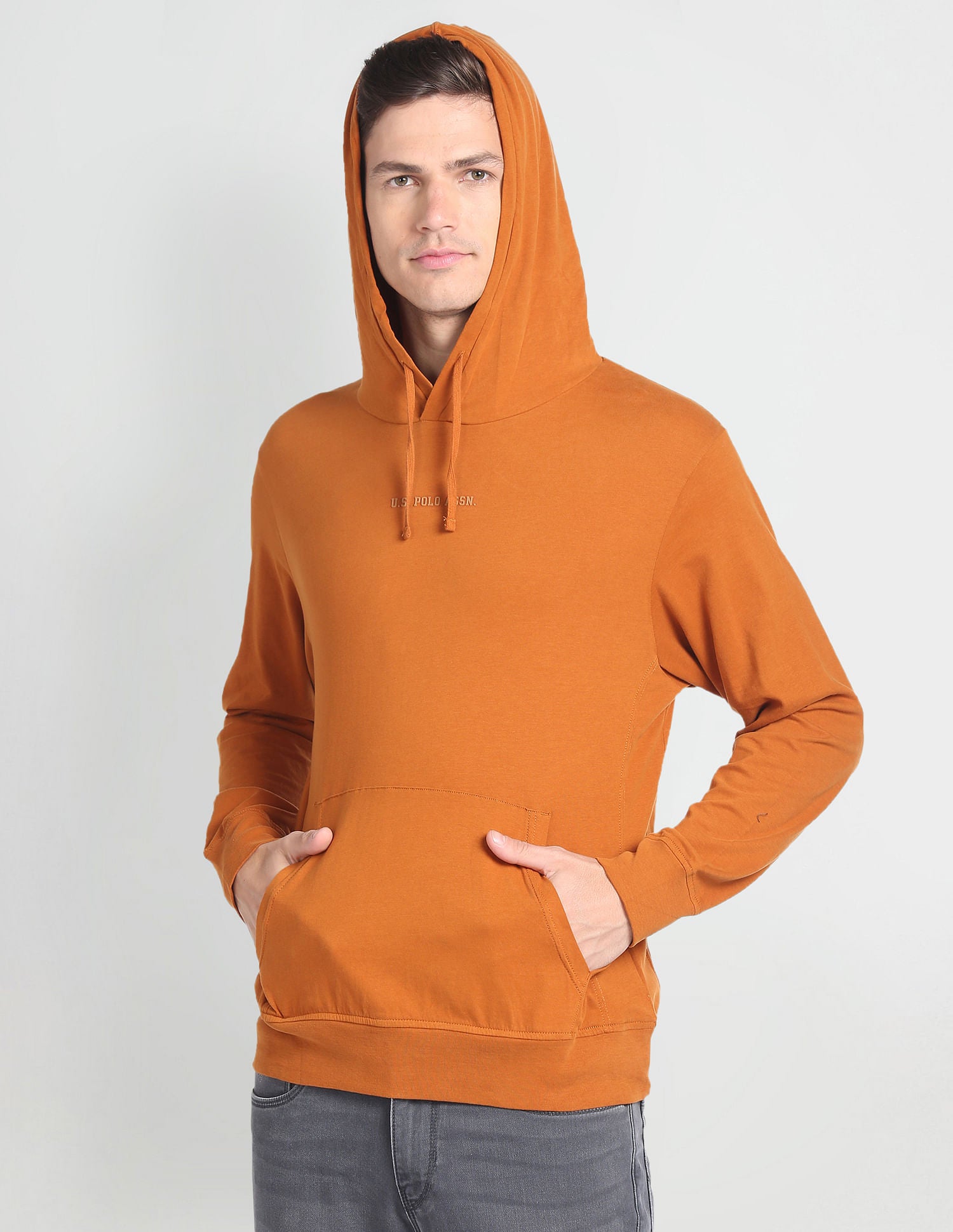Long Sleeve Hooded T-Shirt Rust - U.S. Polo Assn. India | Large
