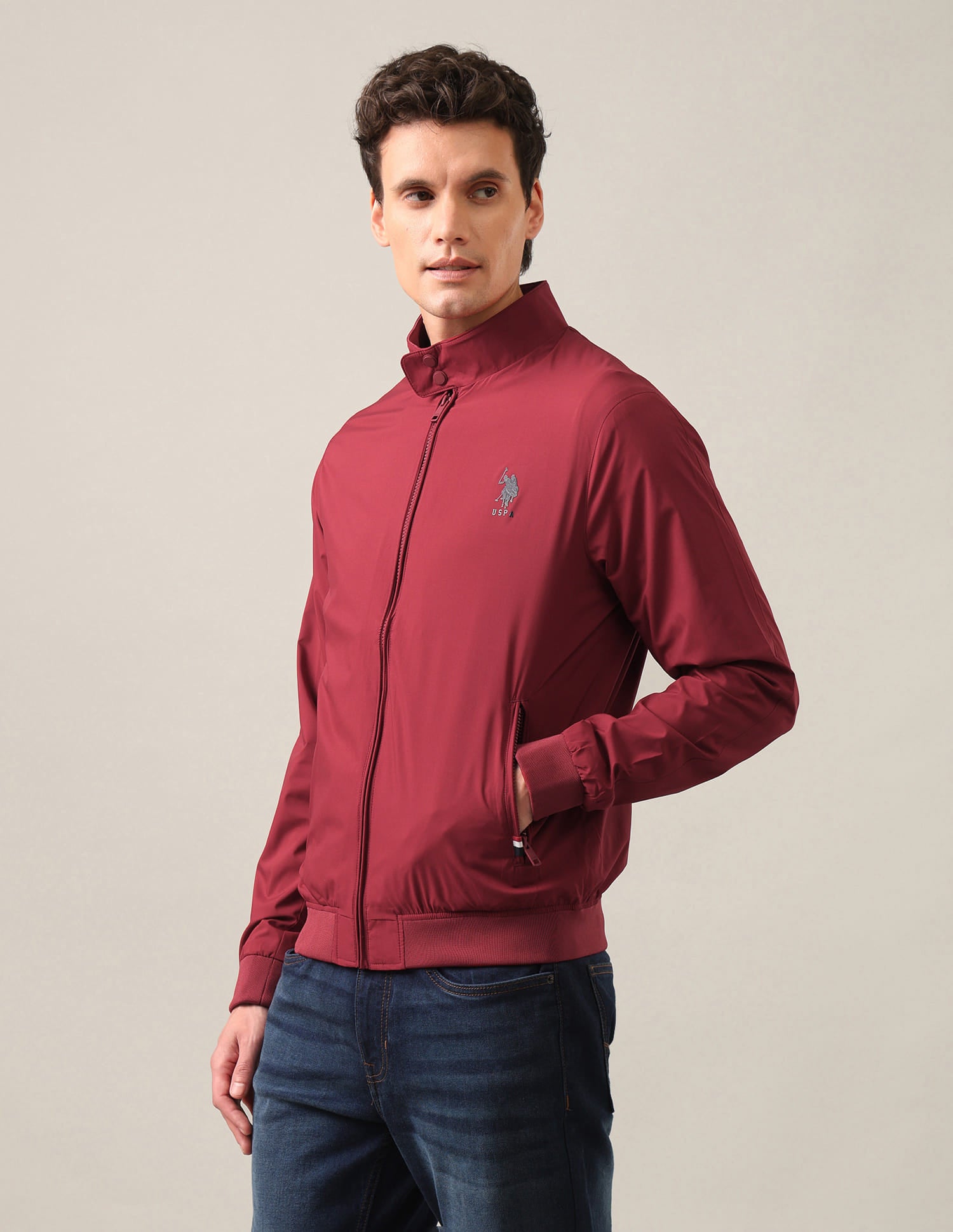 Packable Windcheater Jacket Maroon - U.S. Polo Assn. India | Large
