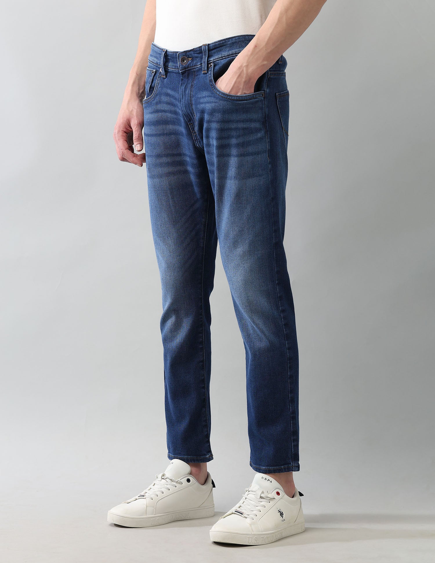 Super Stretch Henry Tapered Fit Blue Jeans Blue - U.S. Polo Assn. India | Large