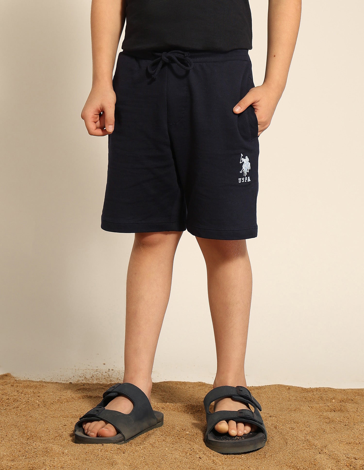 Boys Pure Cotton Mid Rise Shorts Navy - U.S. POLO ASSN. | Large