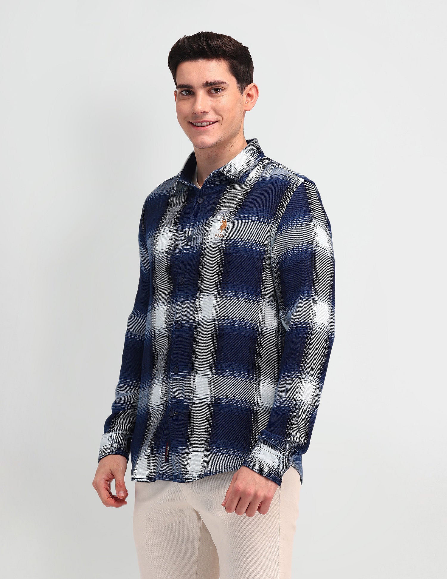 Slim Fit Pure Cotton Shirt Navy - U.S. POLO ASSN. | Large