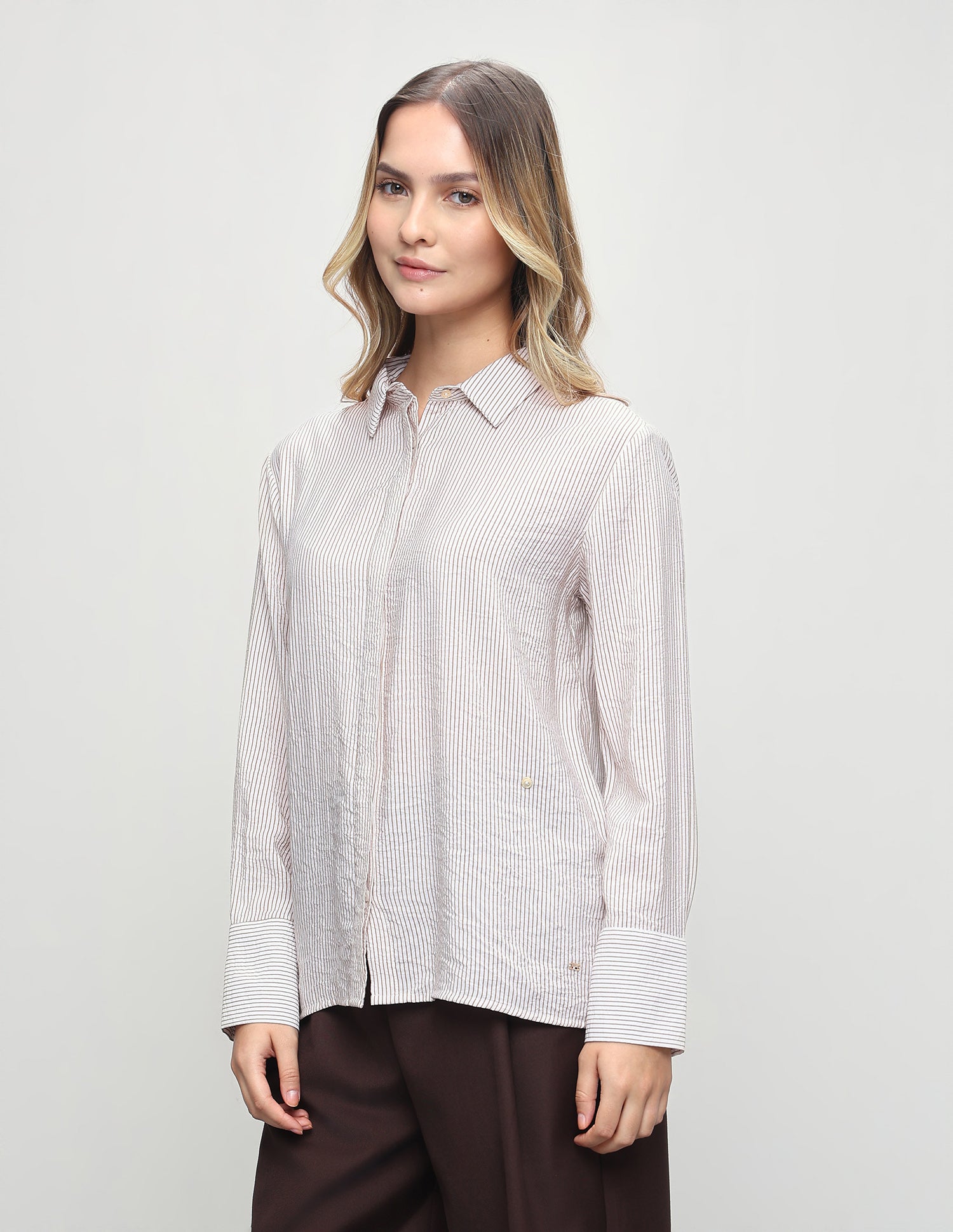 Vertical Striped Regular Fit Shirt Olive - U.S. Polo Assn. India | Large