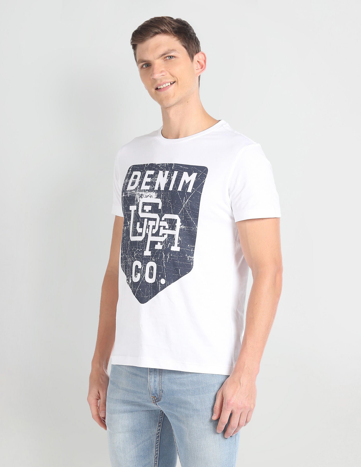 Crew Neck Graphic Print T-Shirt White - U.S. POLO ASSN. | Large