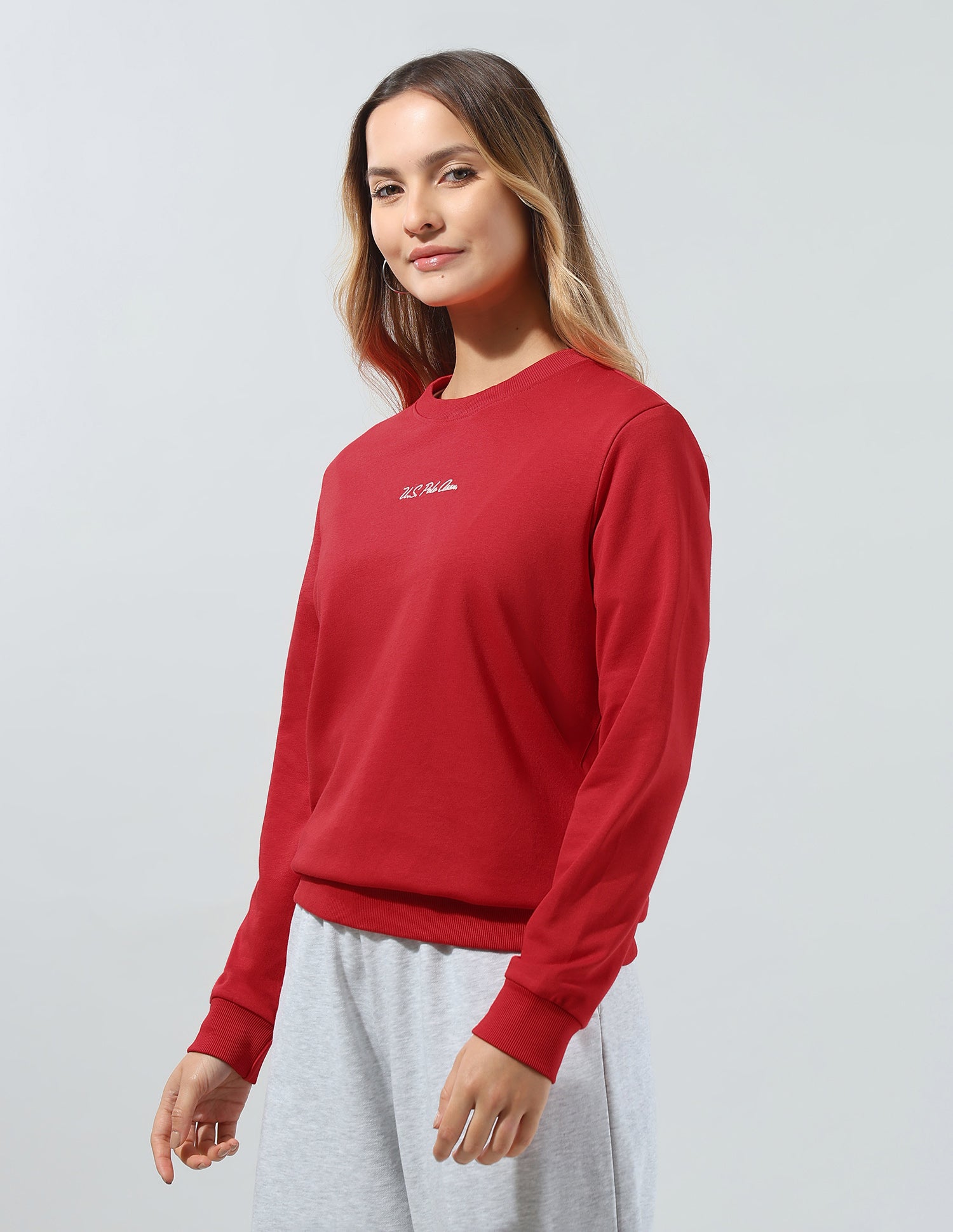 Solid Relaxed Fit Sweatshirt Red - U.S. Polo Assn. India | Large