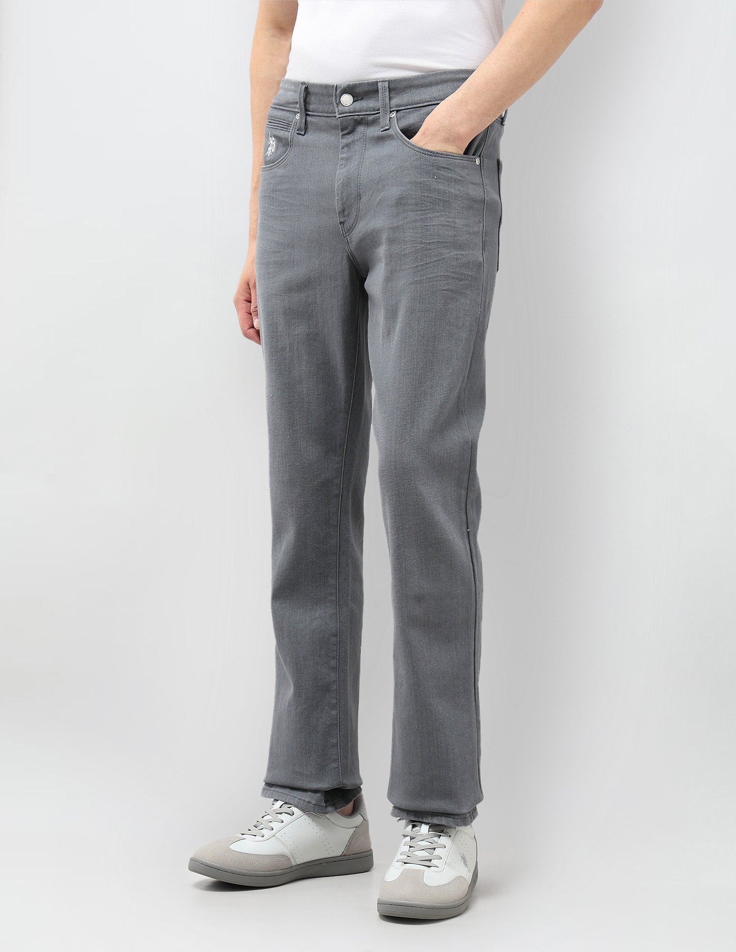 Harold Slim Straight Fit Black Gold Jeans Dark Grey Wash - U.S. POLO ASSN. | Large