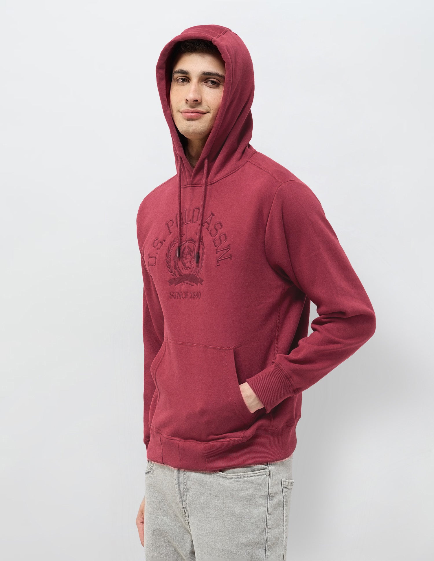 Brand Embroidered Regular Fit Sweatshirt Maroon - U.S. POLO ASSN. | Large