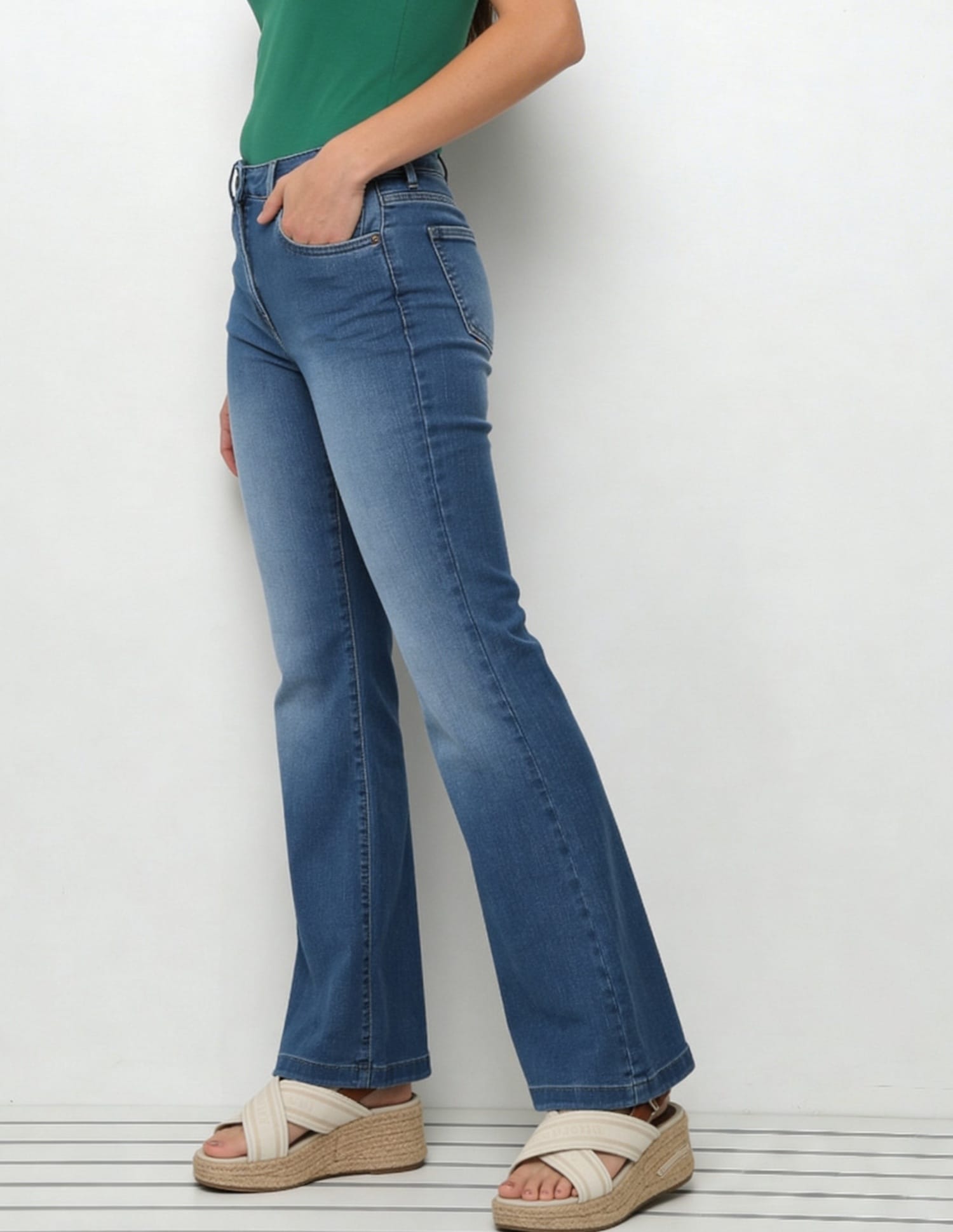 High Rise Flared Fit Jeans Blue - U.S. Polo Assn. India | Large
