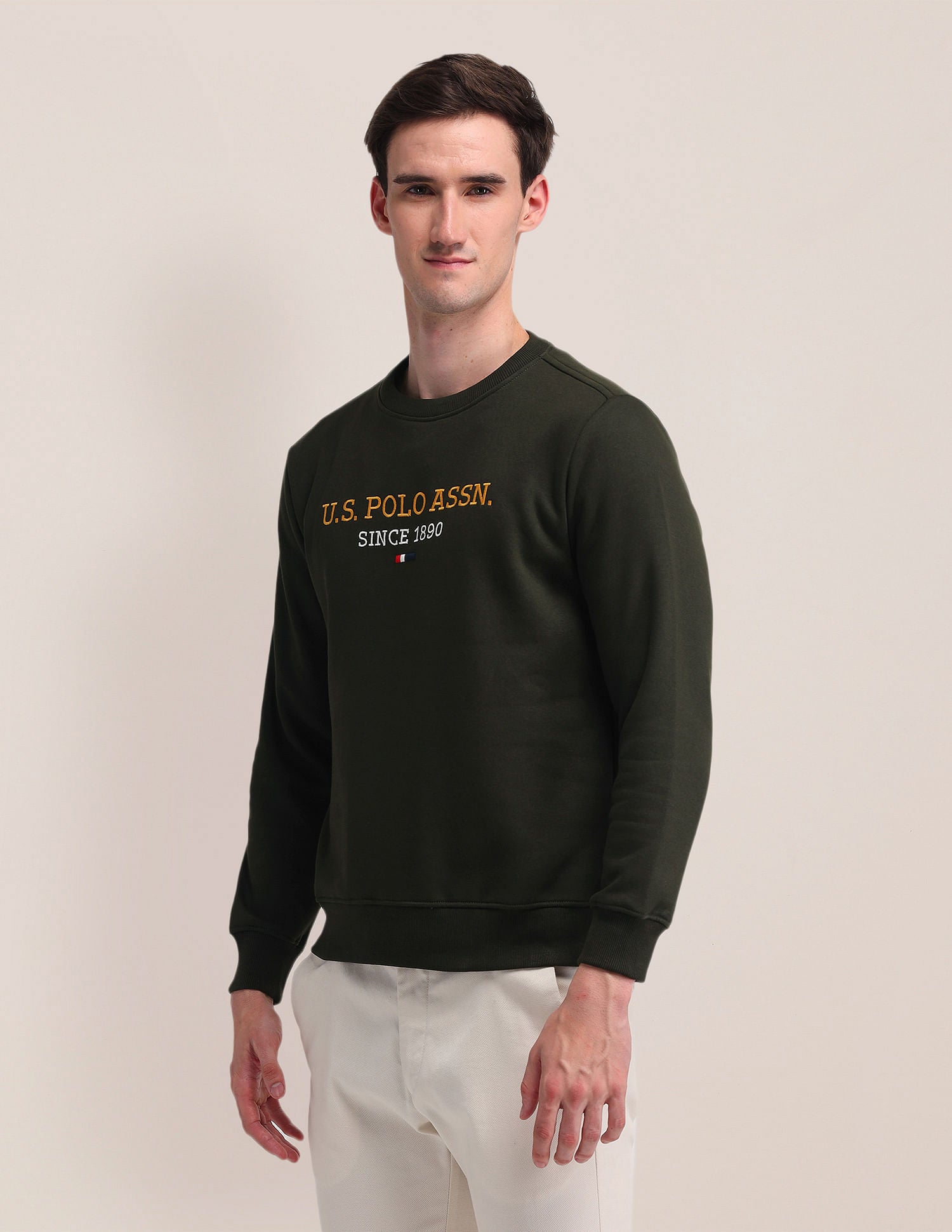 Regular Fit Embroidered Sweatshirt Green - U.S. Polo Assn. India | Large