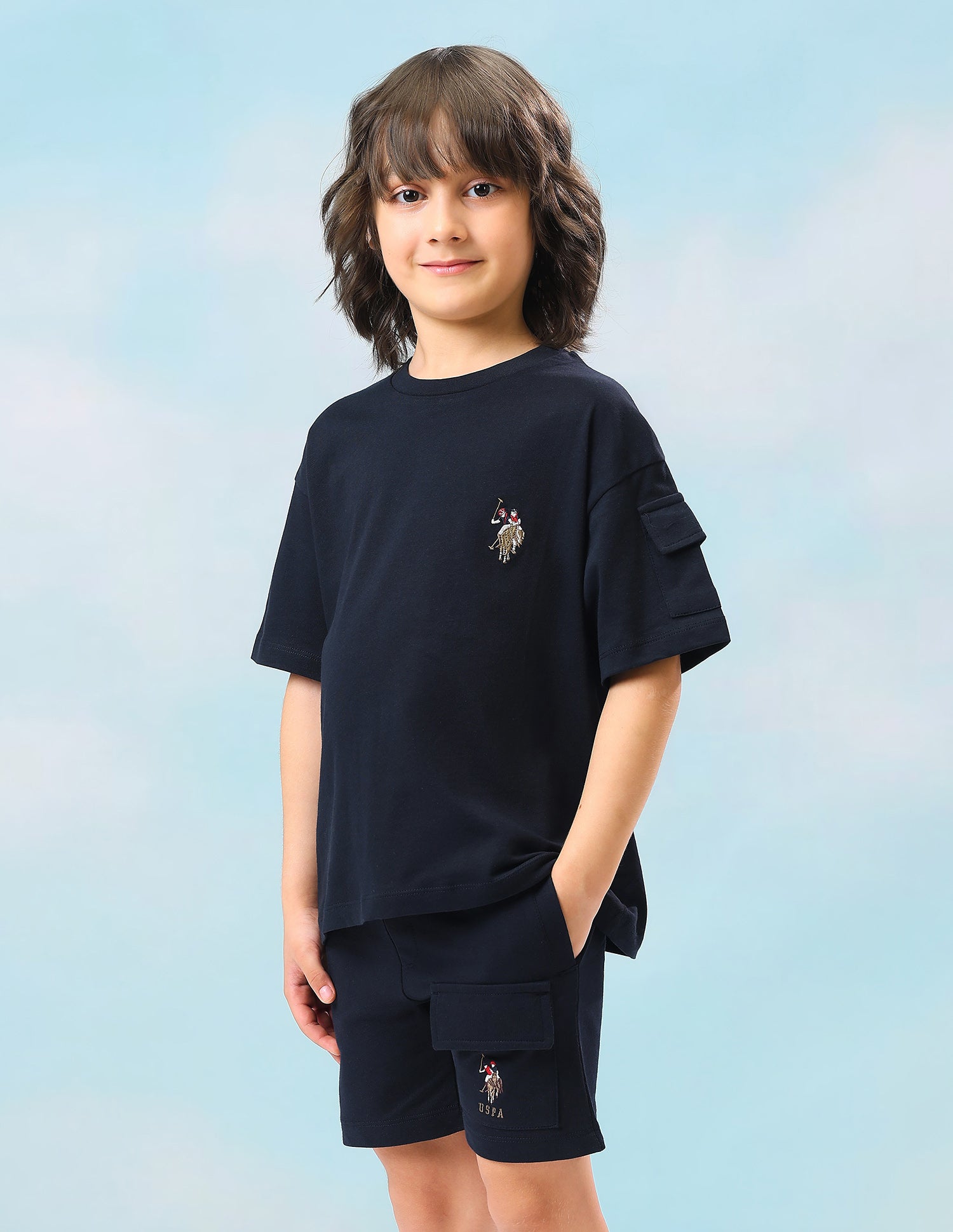 Solid Oversized Fit T-Shirt Navy - U.S. Polo Assn. India | Large