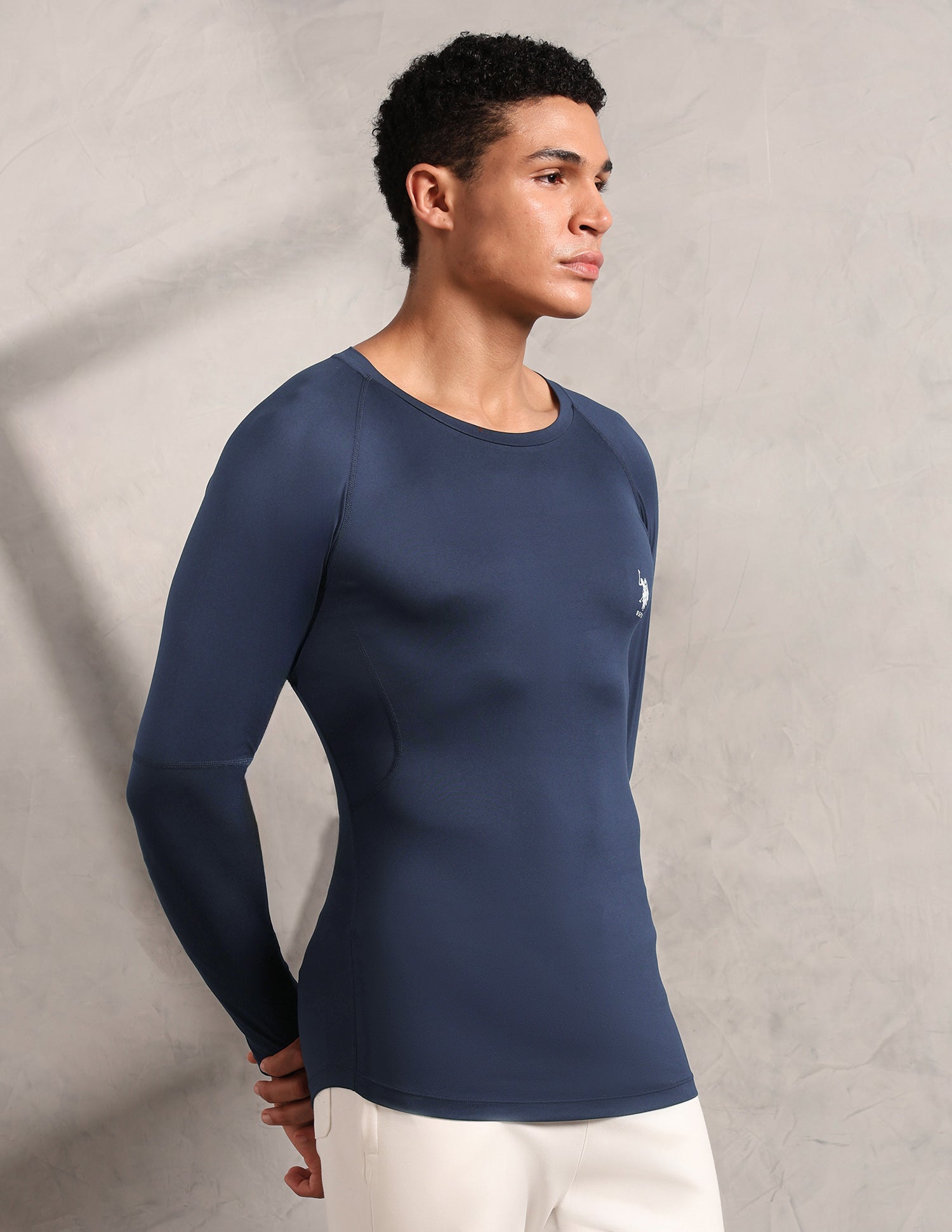 Essential Sports RV003 Compression T-Shirt Navy - U.S. Polo Assn. India | Large