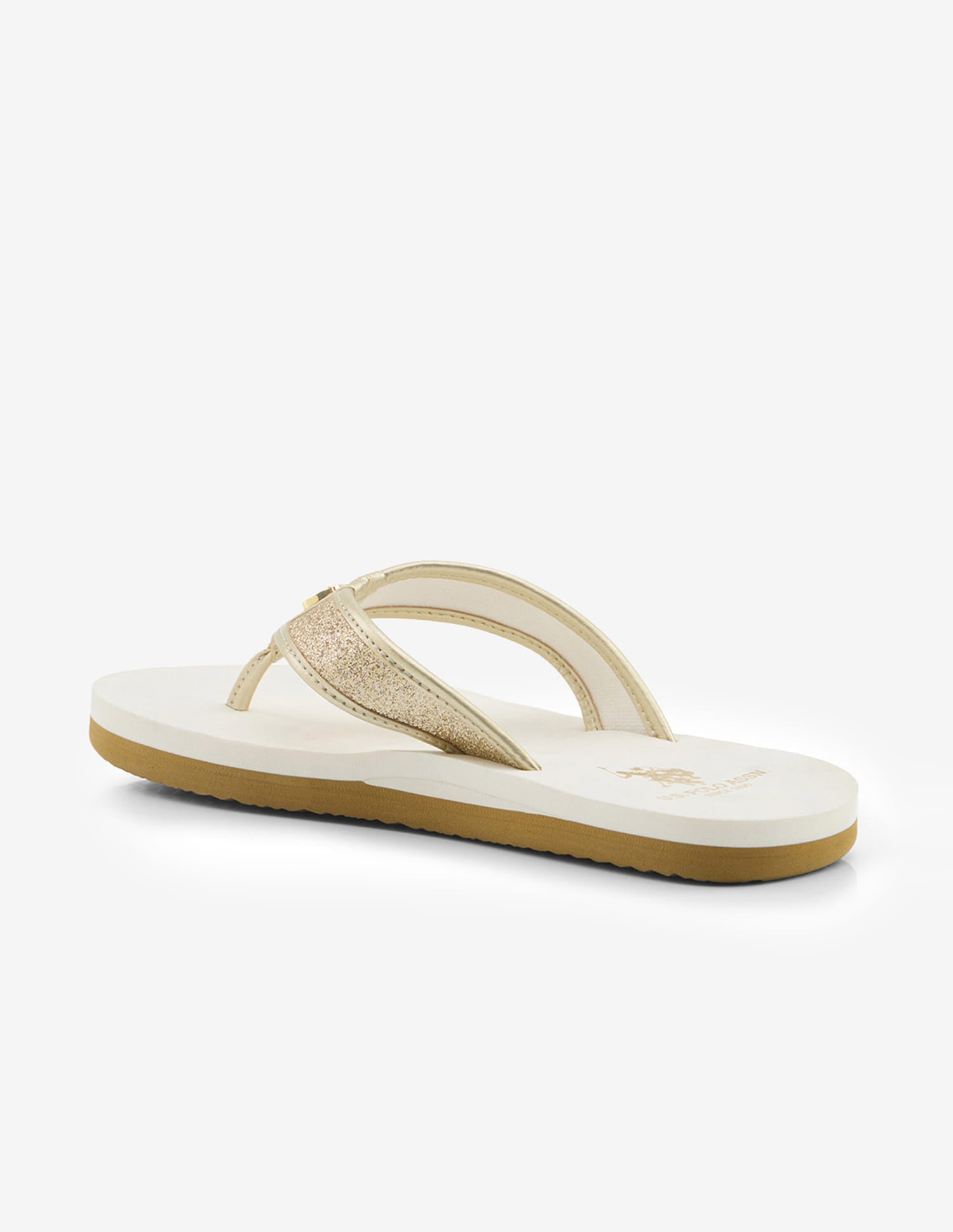 Kirei Glitter Flip Flops Beige - U.S. Polo Assn. India | Large