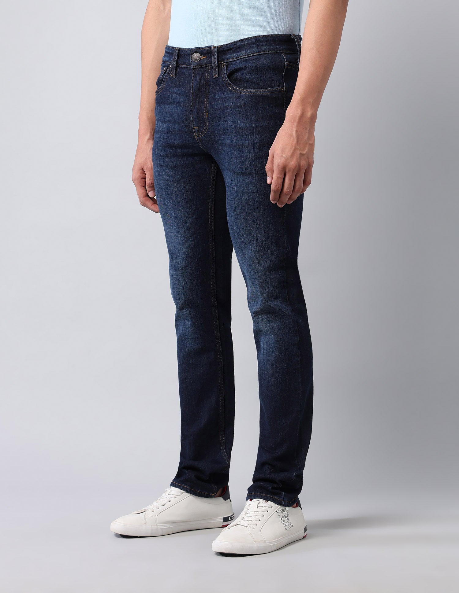Regallo Skinny Fit Blue Jeans Dark Blue - U.S. Polo Assn. India | Large