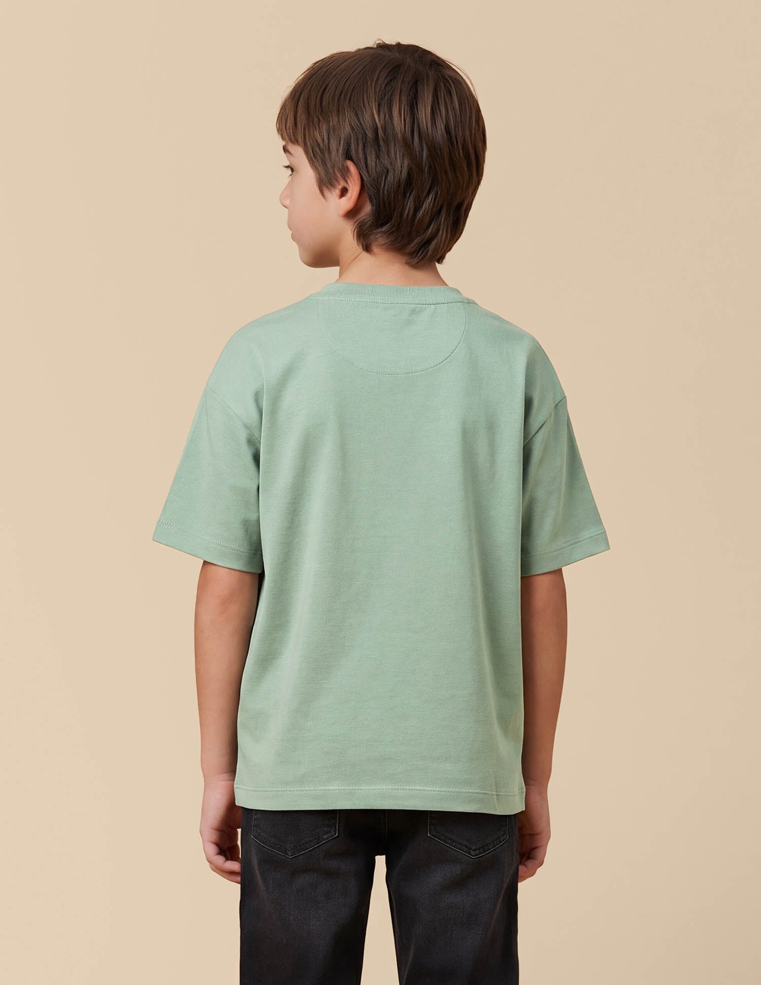 Solid Oversized Fit T-Shirt Light Olive - U.S. Polo Assn. India | Large