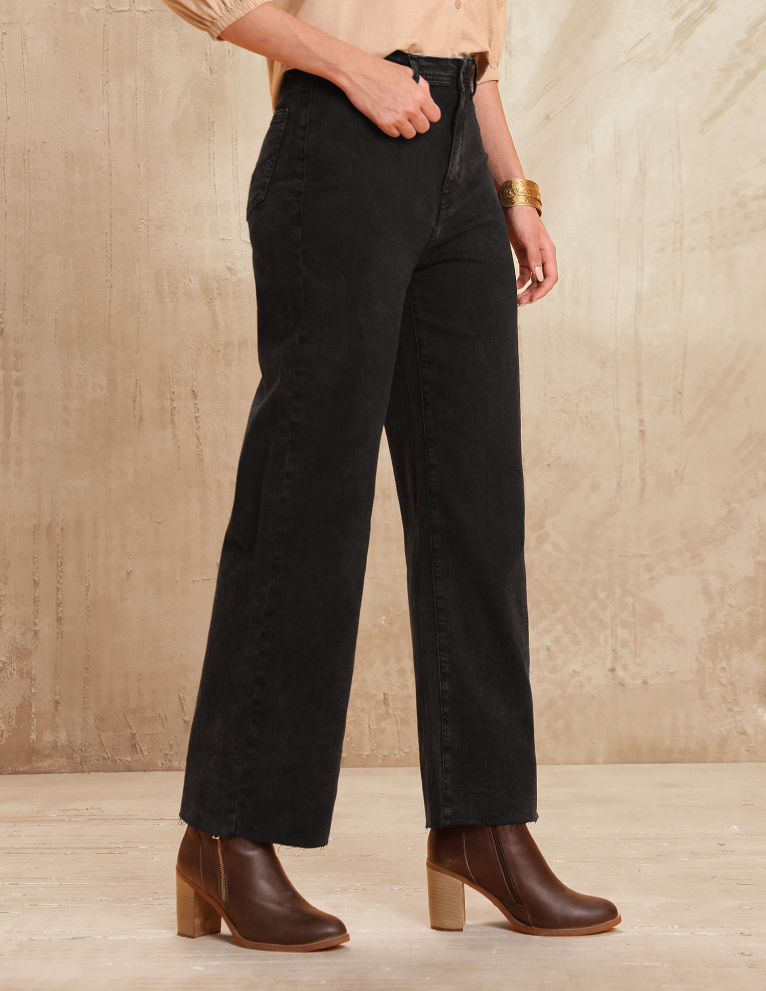 High Rise Wide Leg Jeans Charcoal - U.S. POLO ASSN. | Large