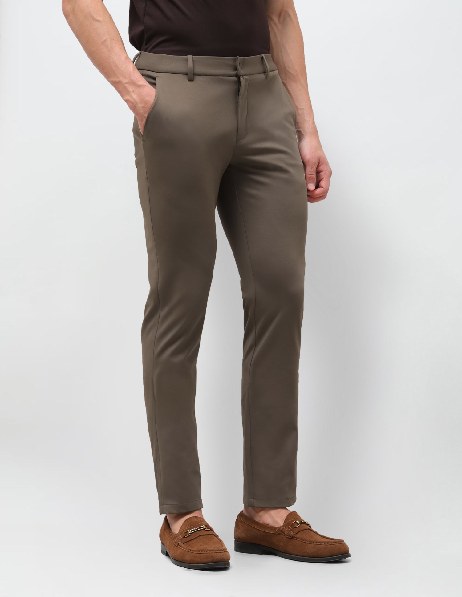 Knitted Austin Slim Fit Trousers Brown - U.S. Polo Assn. India | Large