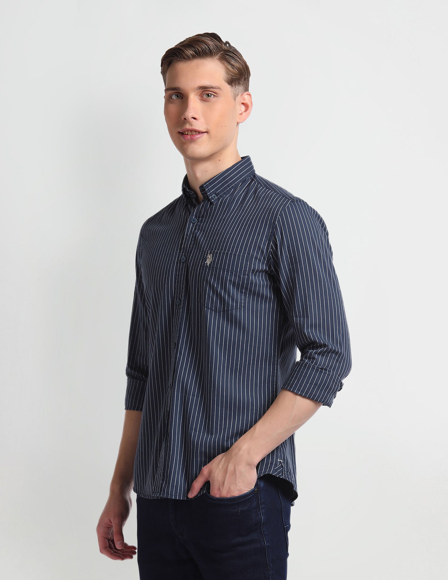 Vertical Stripe Cotton Shirt – U.S. Polo Assn. India