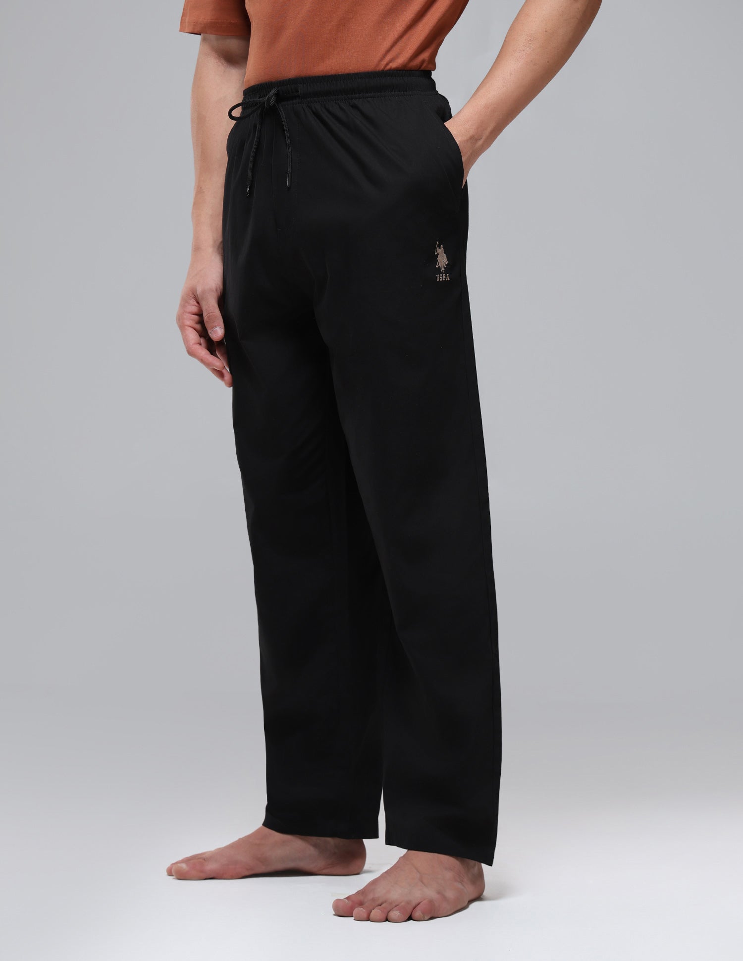 Midrise Pure Cotton OELP1 Pyjamas Black - U.S. Polo Assn. India | Large