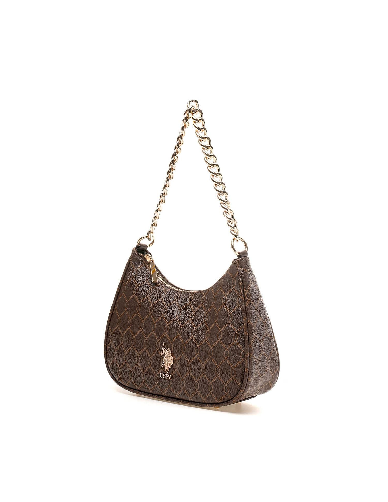 Kali Monogram Shoulder Bag Brown - U.S. POLO ASSN. | Large
