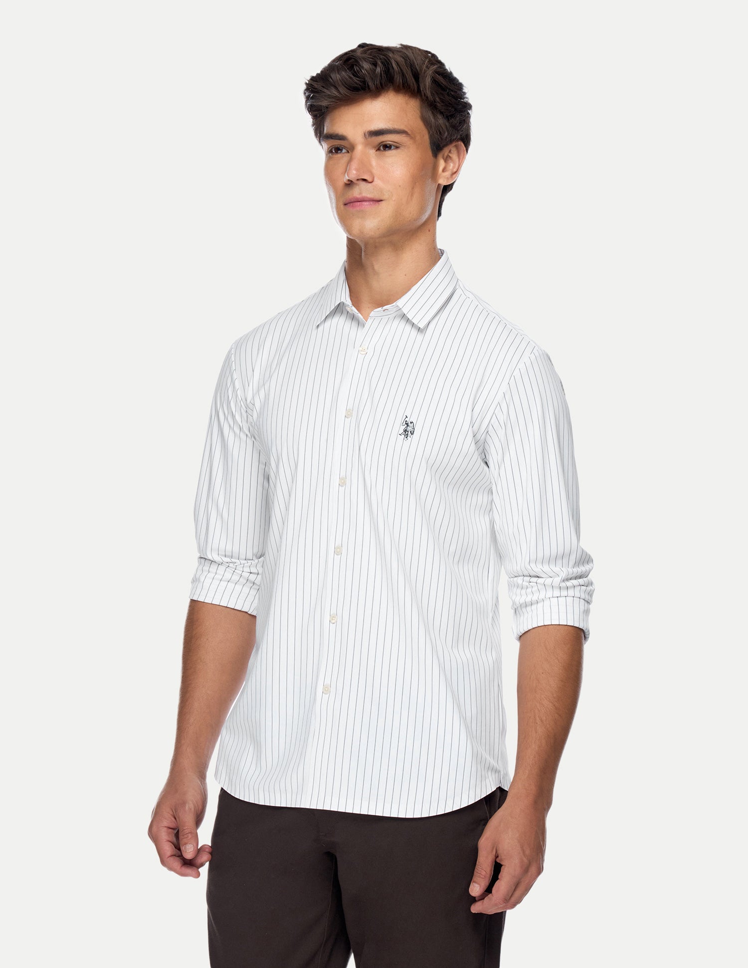 Vertical Striped Knitted Shirt White - U.S. Polo Assn. India | Large
