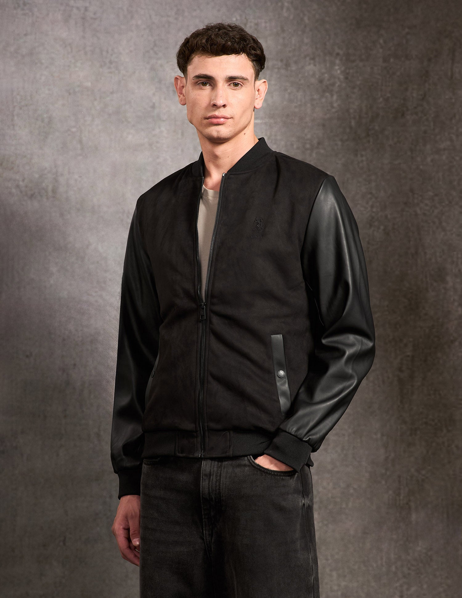 Brand Embossed Black & Gold Jacket Black - U.S. POLO ASSN. | Large