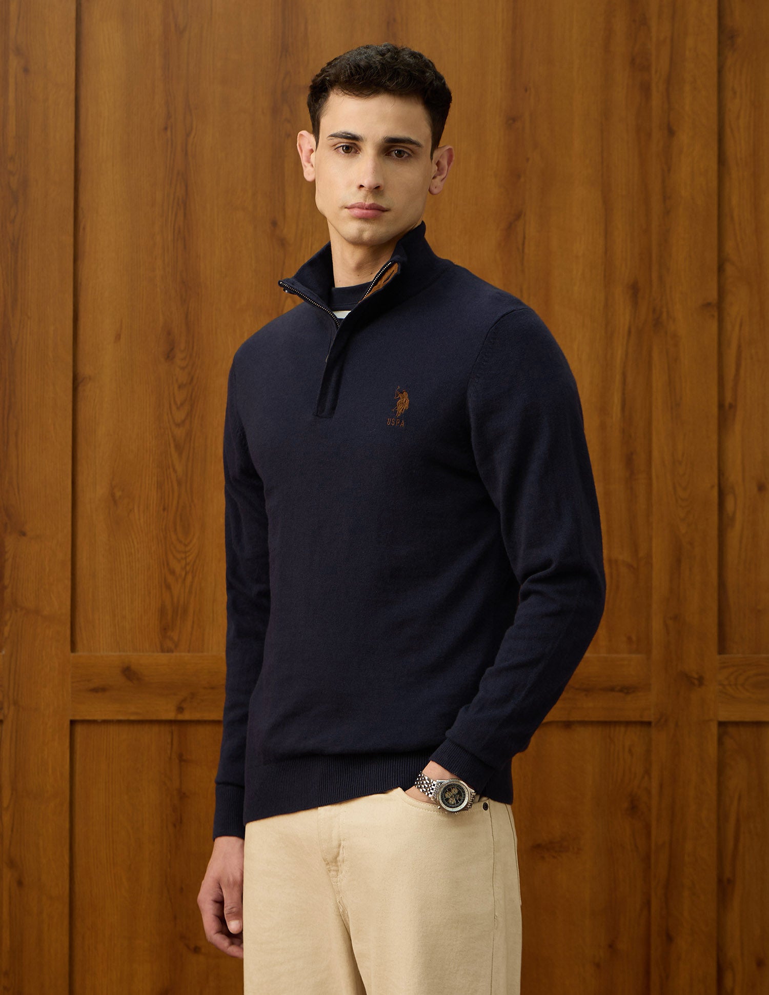 Solid Varsity Theatre Sweater Navy - U.S. POLO ASSN. | Large