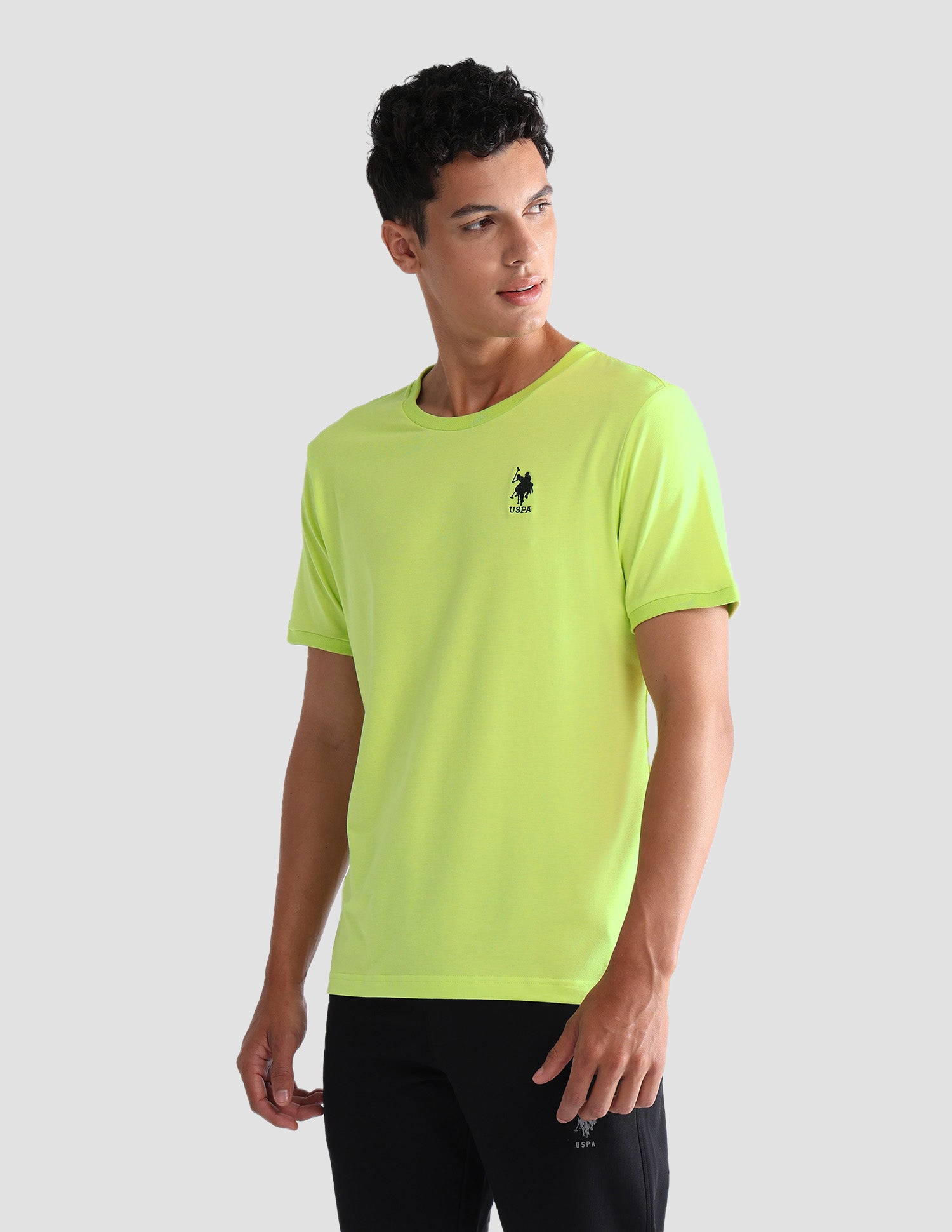 Solid Comfort Fit OEE10 Lounge T-Shirt - Pack Of 1 Lime Punch - U.S. POLO ASSN. | Large