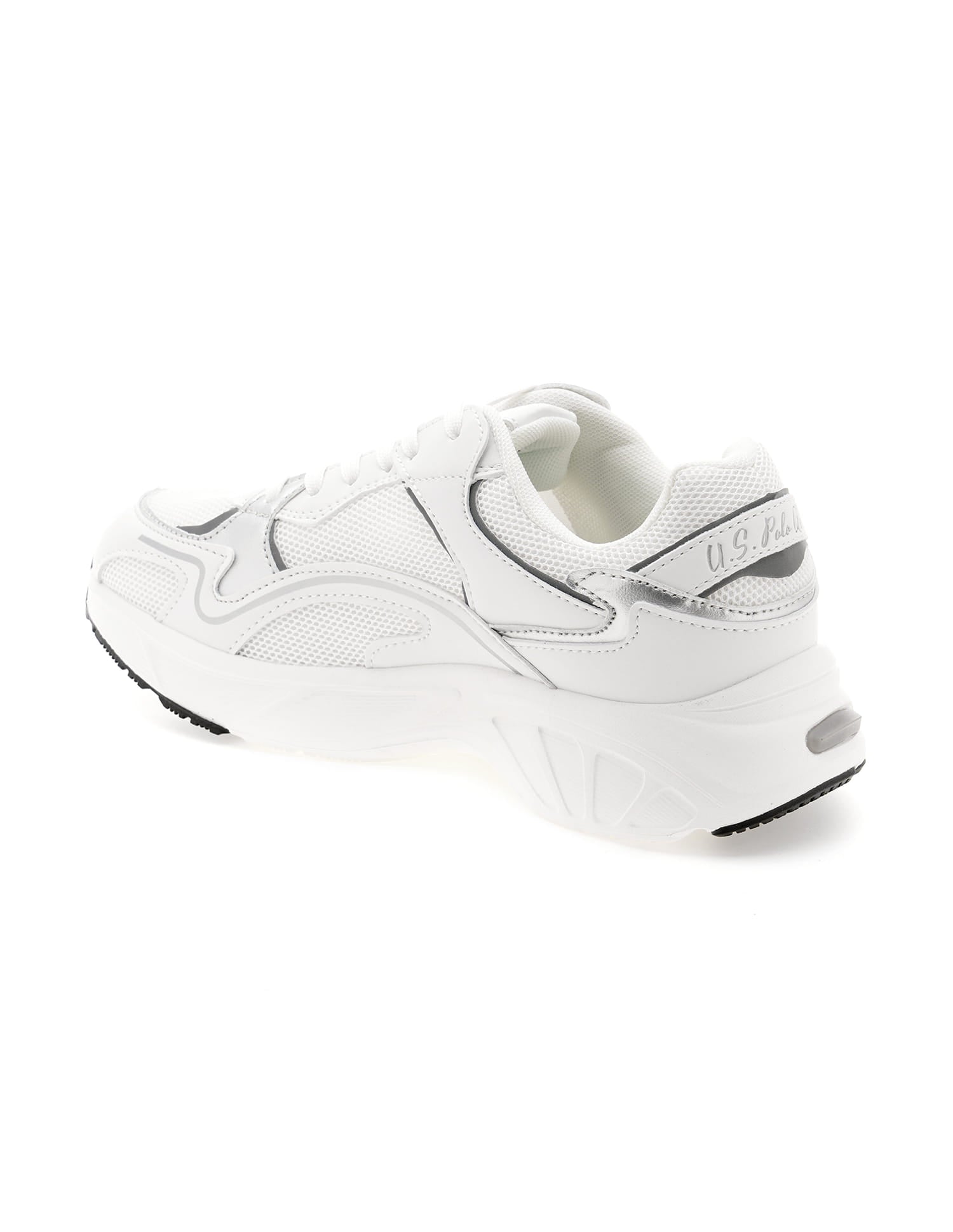 Women Metallic Logo Felicia Sneakers White - U.S. Polo Assn. India | Large