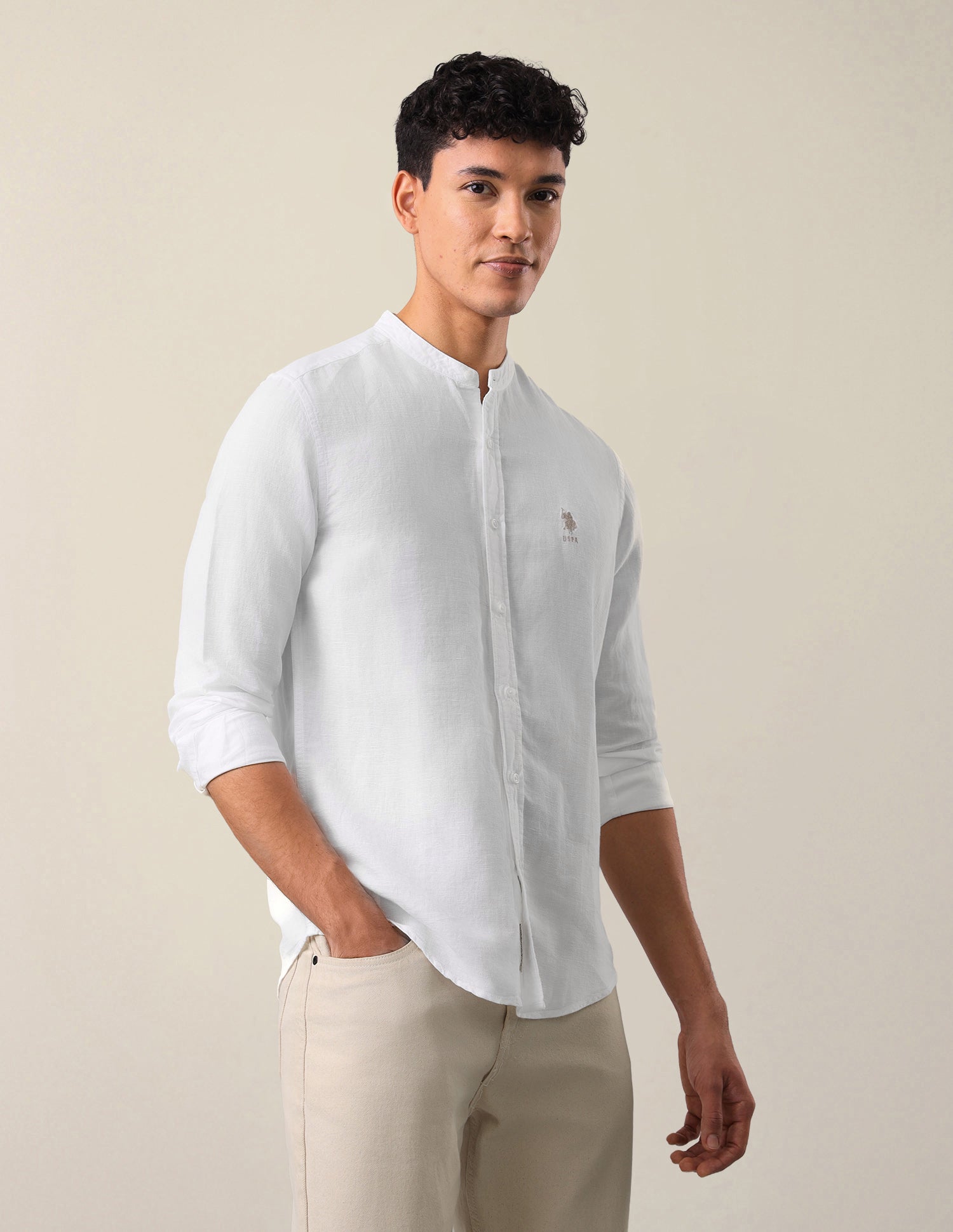 Solid Regular Fit Shirt White - U.S. Polo Assn. India | Large