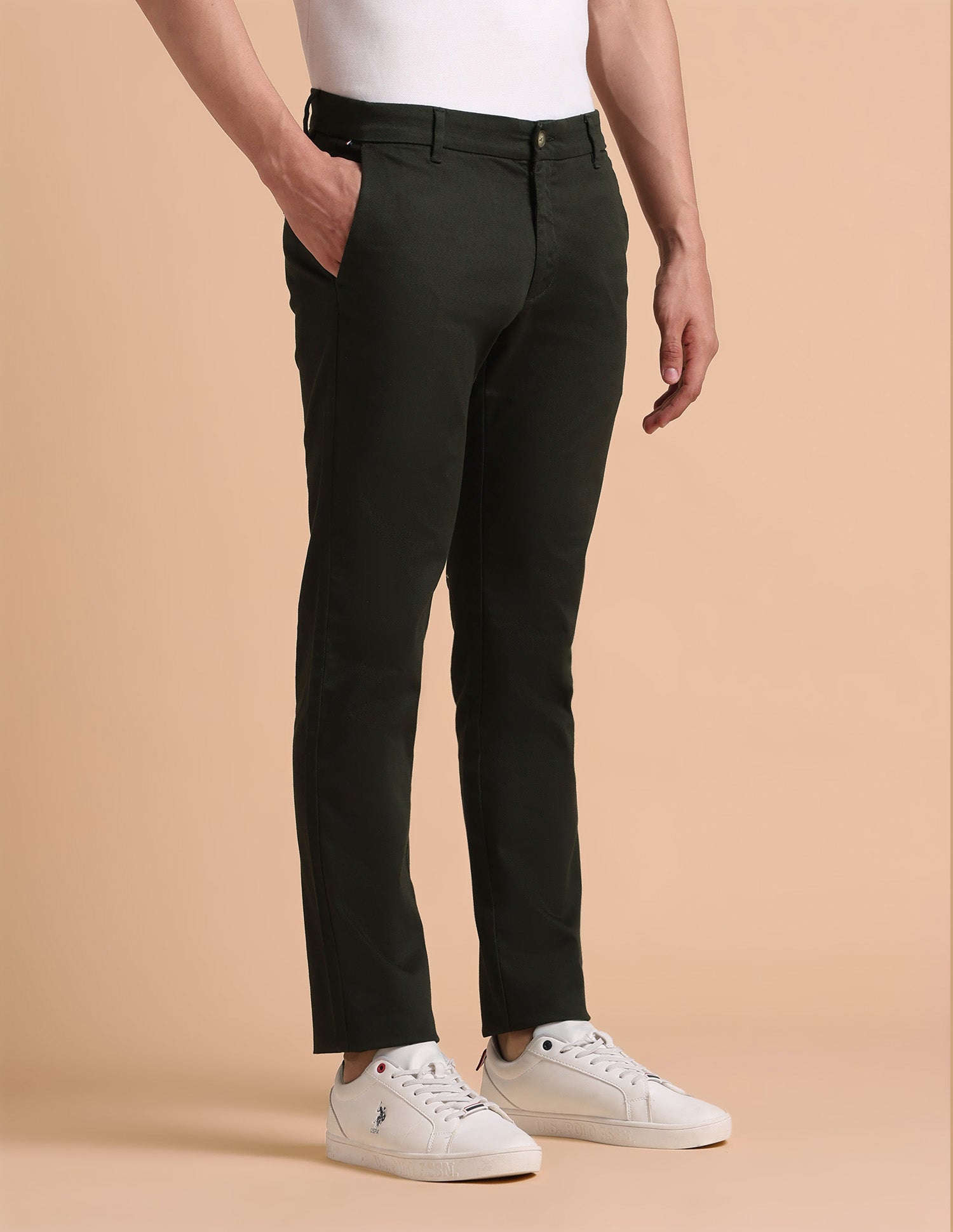 Satin Super Slim Fit Trouser Olive - U.S. POLO ASSN. | Large