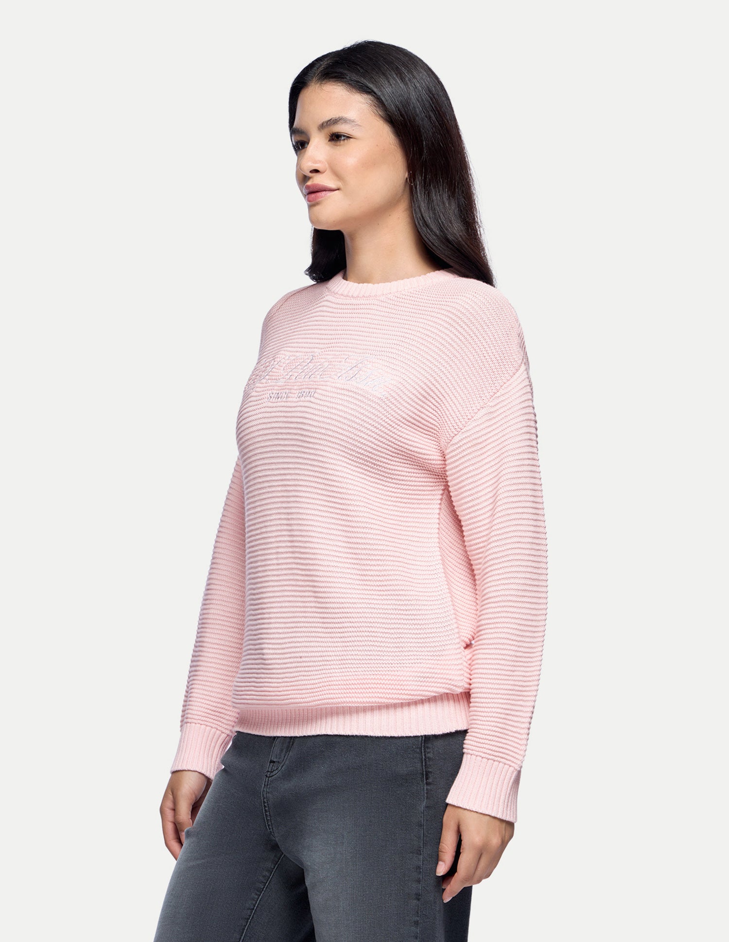 Brand Embroidered Boxy Fit Sweater Light Pink - U.S. Polo Assn. India | Large