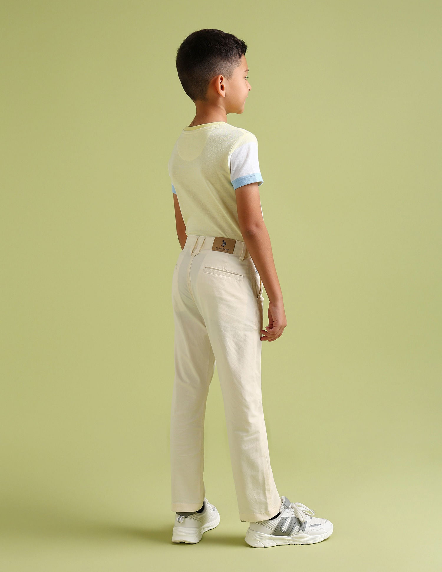 Slim fit Solid Trousers beige - U.S. Polo Assn. India | Large