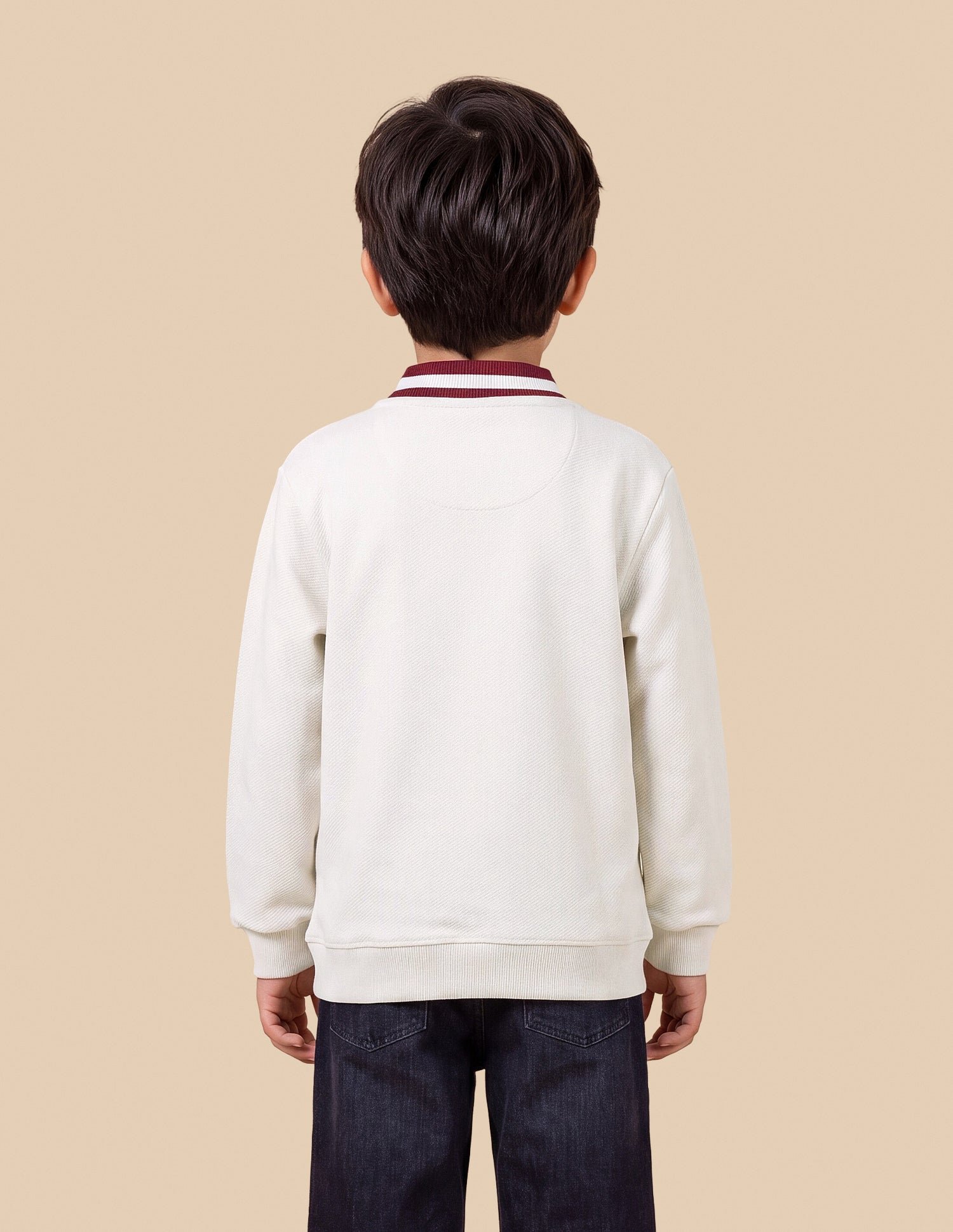 Solid Regular Fit Sweatshirt Off White - U.S. Polo Assn. India | Large