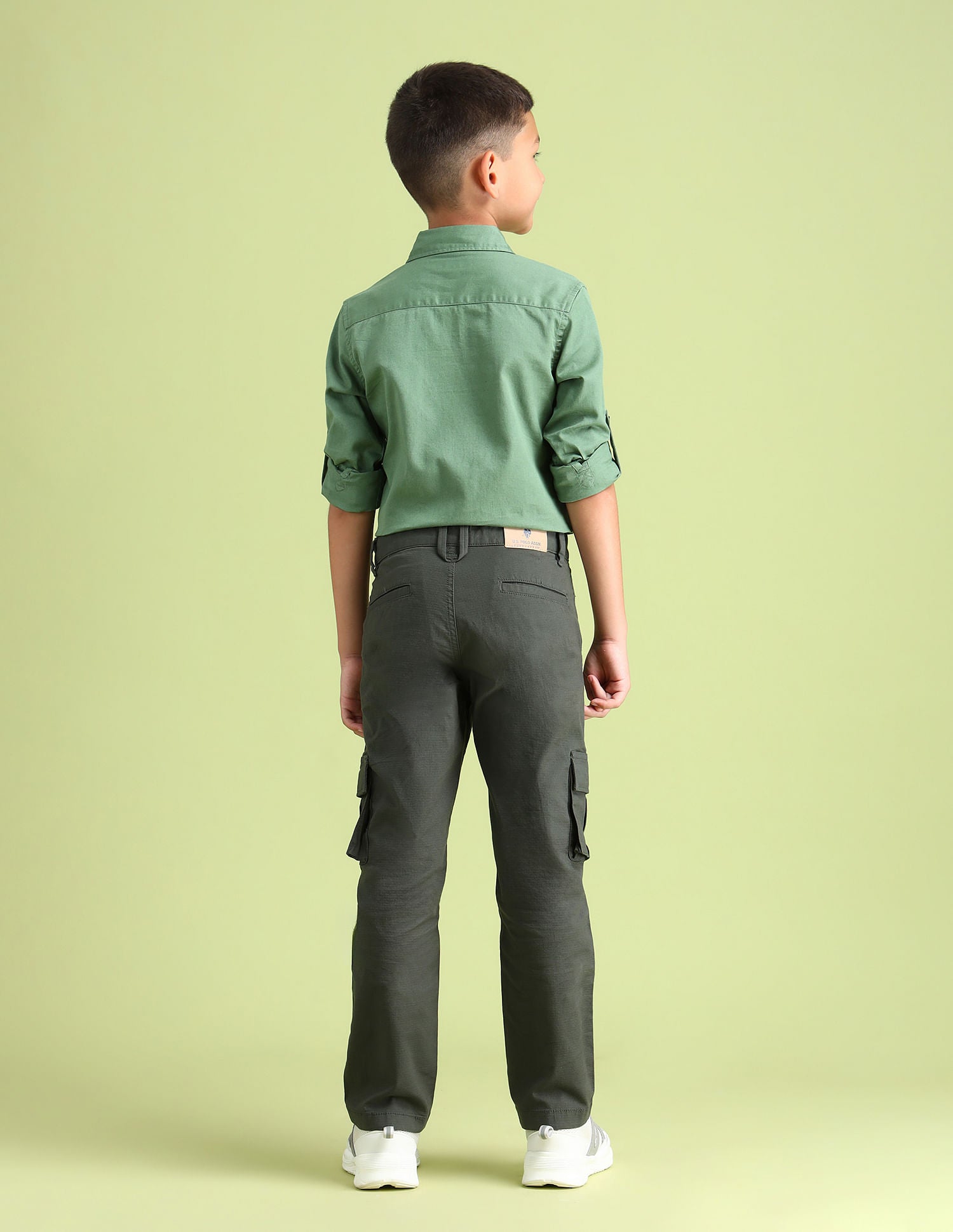 Boys Mid Rise Relaxed Fit Trousers Olive - U.S. POLO ASSN. | Large