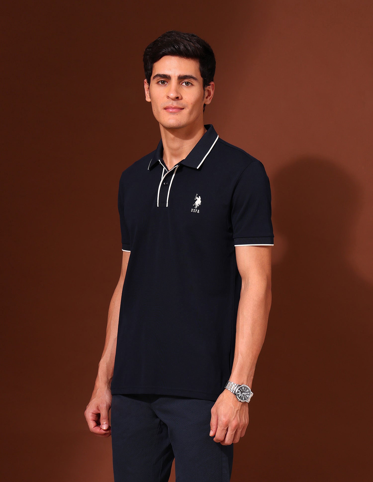 Slim Fit Work and Wander Polo Shirt Navy - U.S. Polo Assn. India | Large
