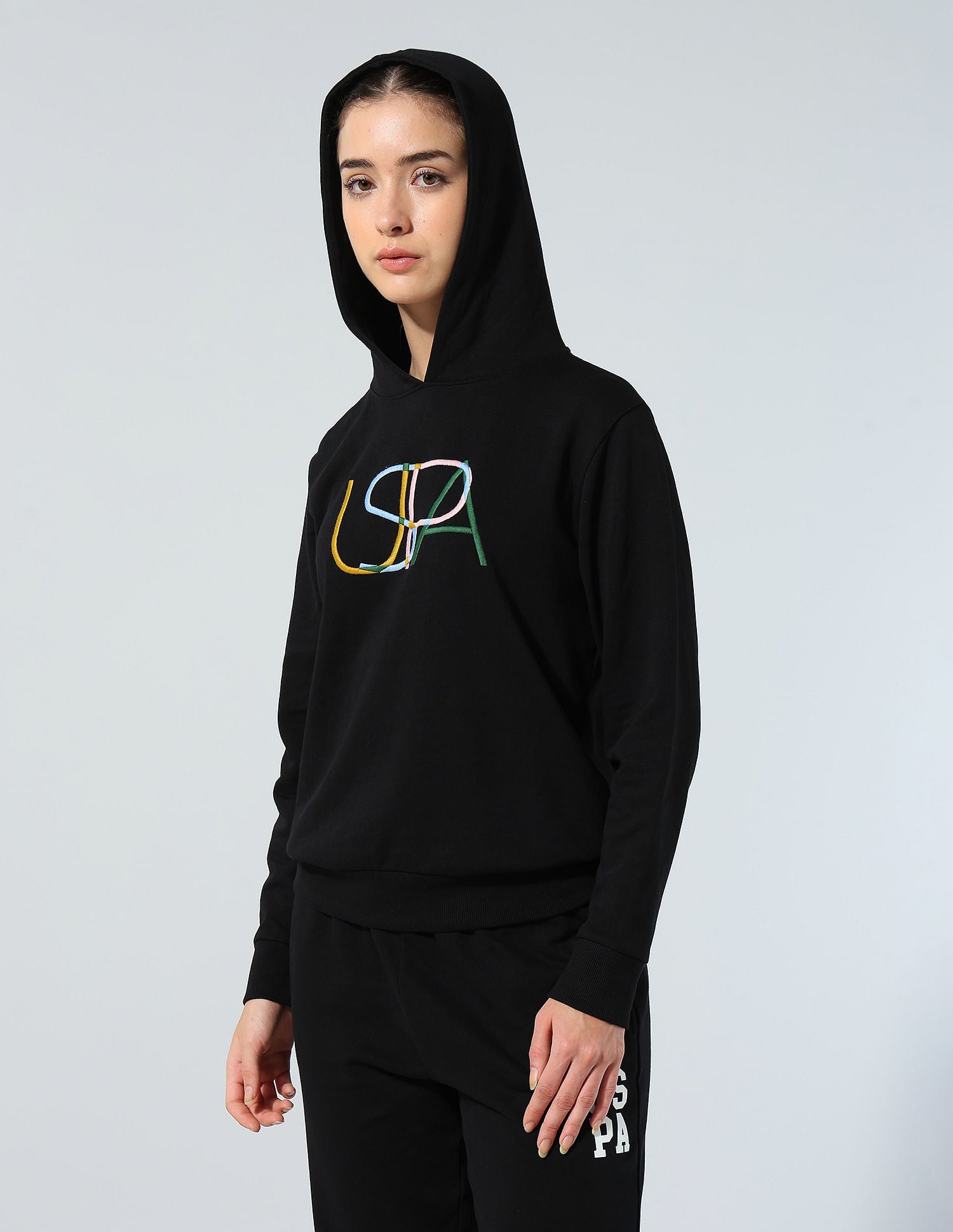 Brand Embroidered Sweatshirt Black - U.S. POLO ASSN. | Large