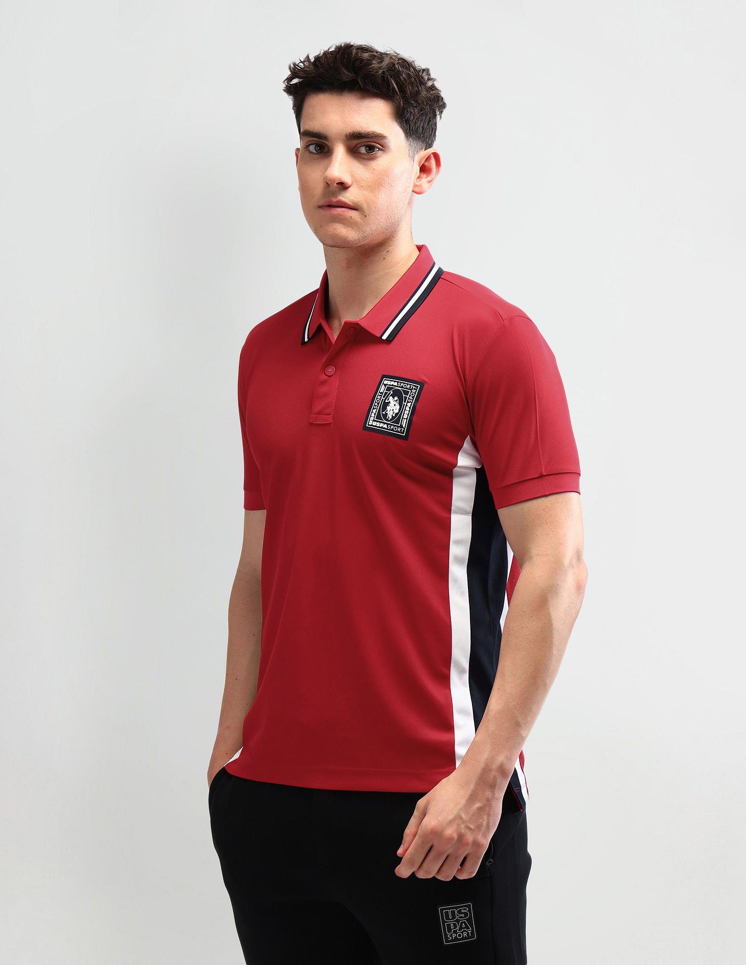 Slim Fit Solid Polo Shirt Red - U.S. Polo Assn. India | Large