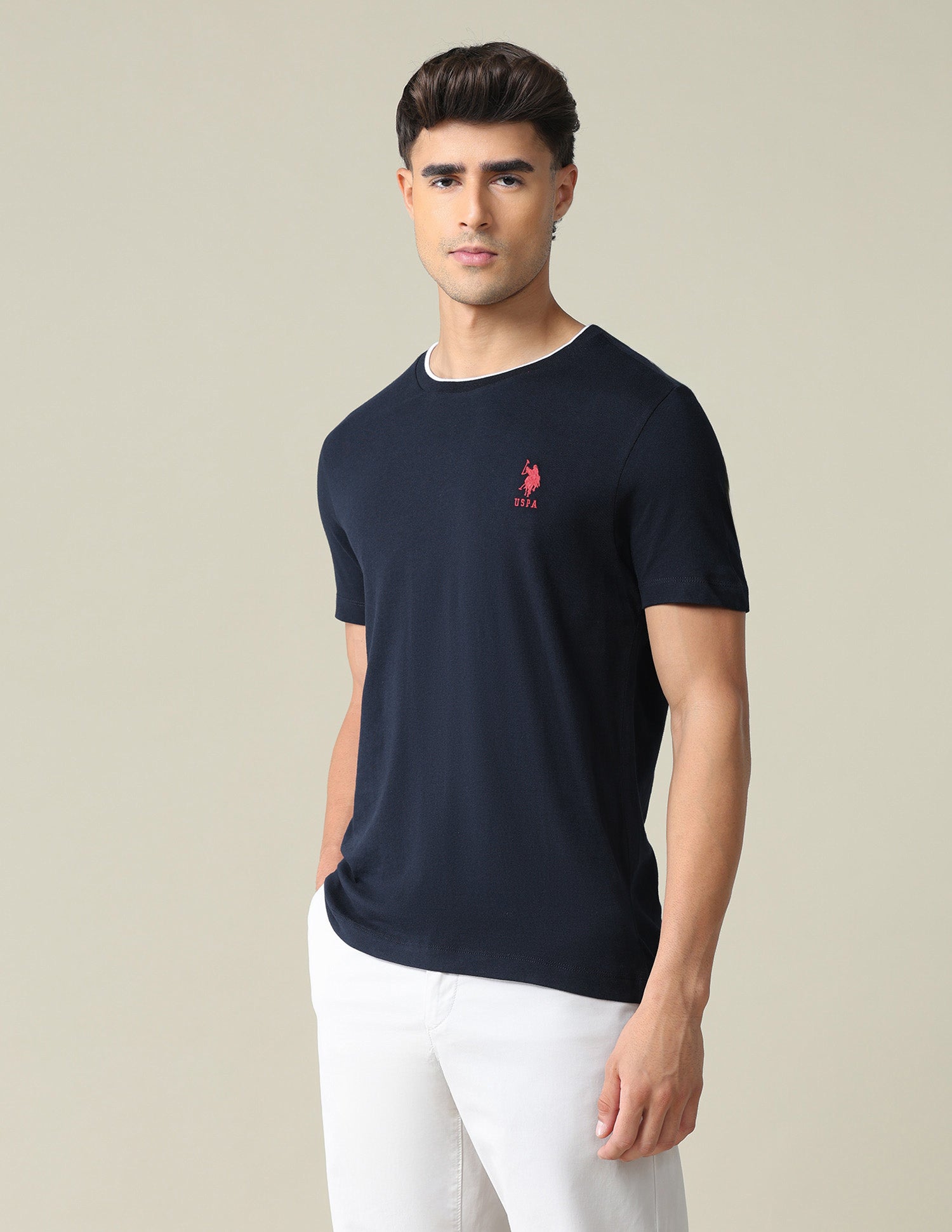 Stretchy Tipped T-Shirt Navy - U.S. POLO ASSN. | Large
