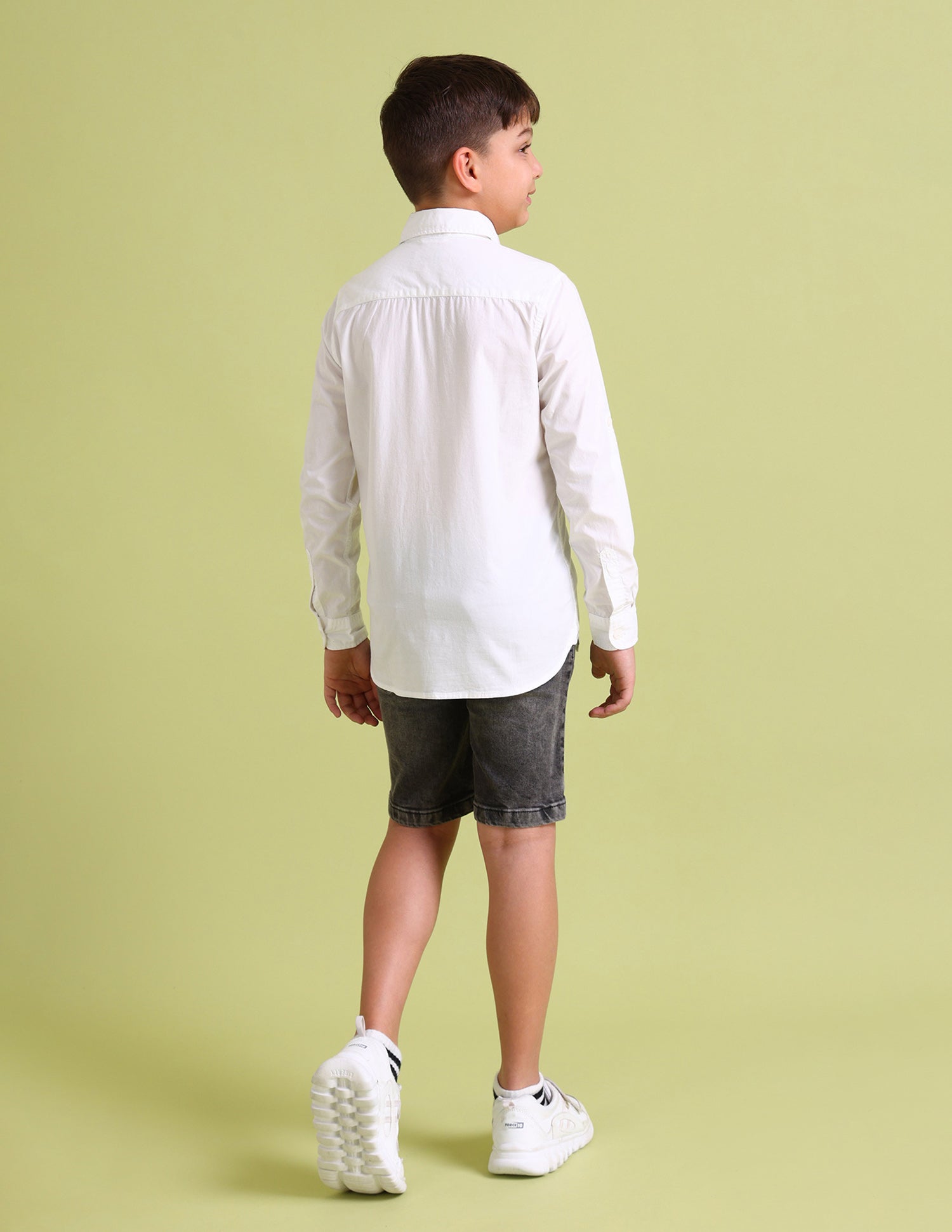 Brand Print Cotton Shirt White - U.S. Polo Assn. India | Large