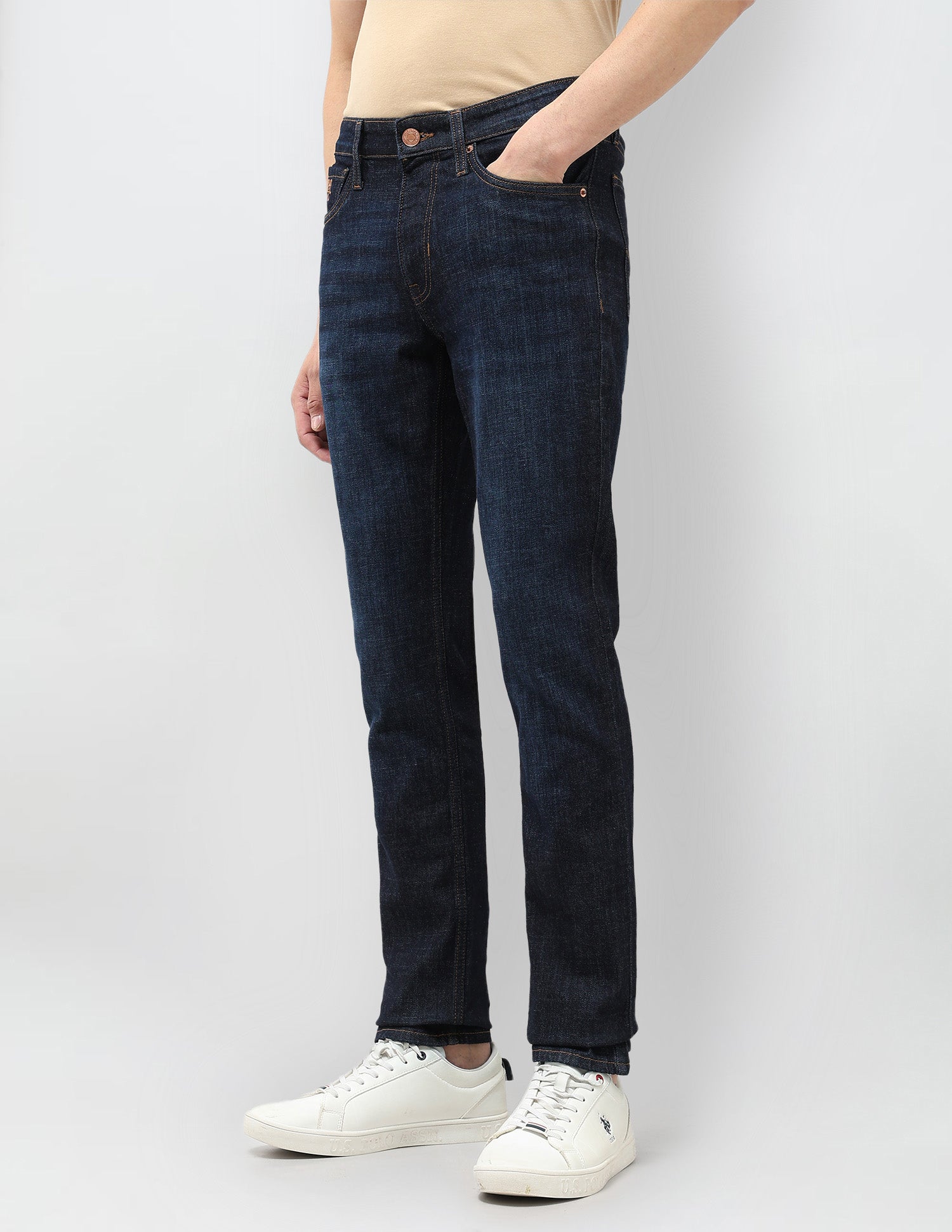 Brandon Slim Tapered Fit Mid Rise Jeans Indigo - U.S. POLO ASSN. | Large