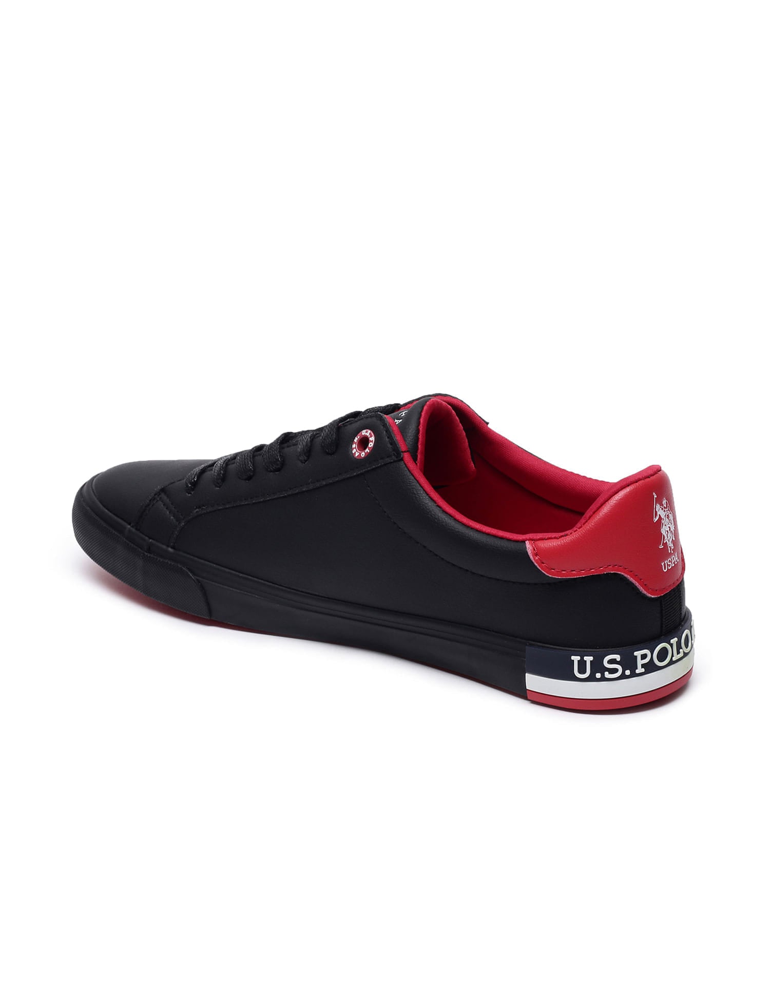 Men Panelled Logo Print Ramus Sneakers Black - U.S. Polo Assn. India | Large