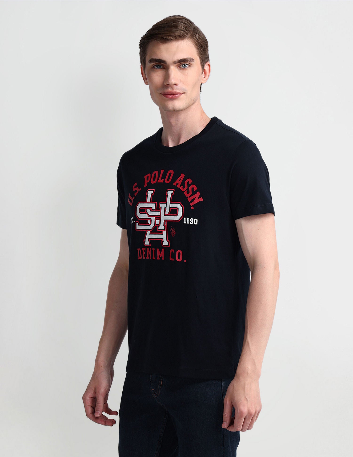 Muscle Fit Typography T-Shirt Red - U.S. Polo Assn. India | Large