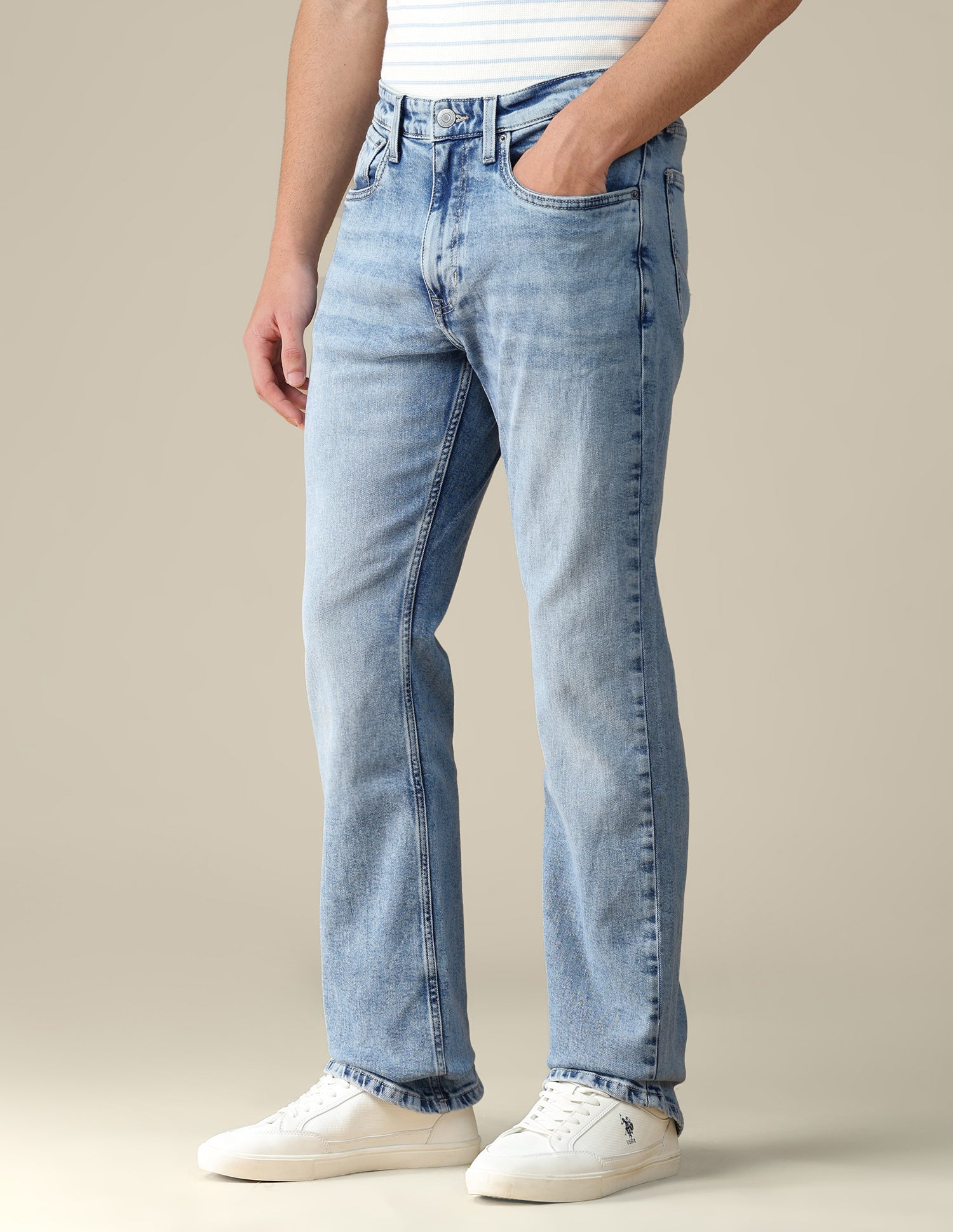 Connor Bootcut Fit Blue Jeans Light Blue - U.S. Polo Assn. India | Large