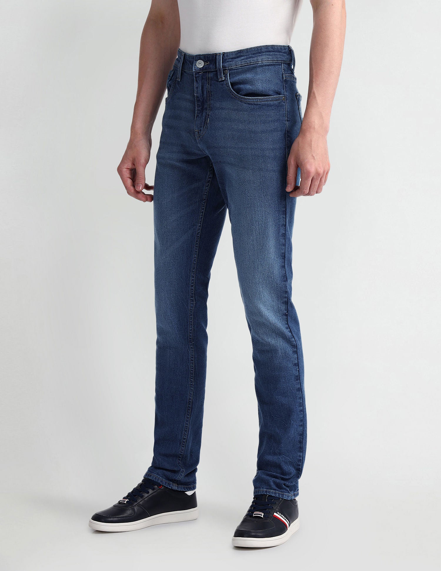 Brandon Slim Tapered Blue Jeans Dark Blue - U.S. Polo Assn. India | Large